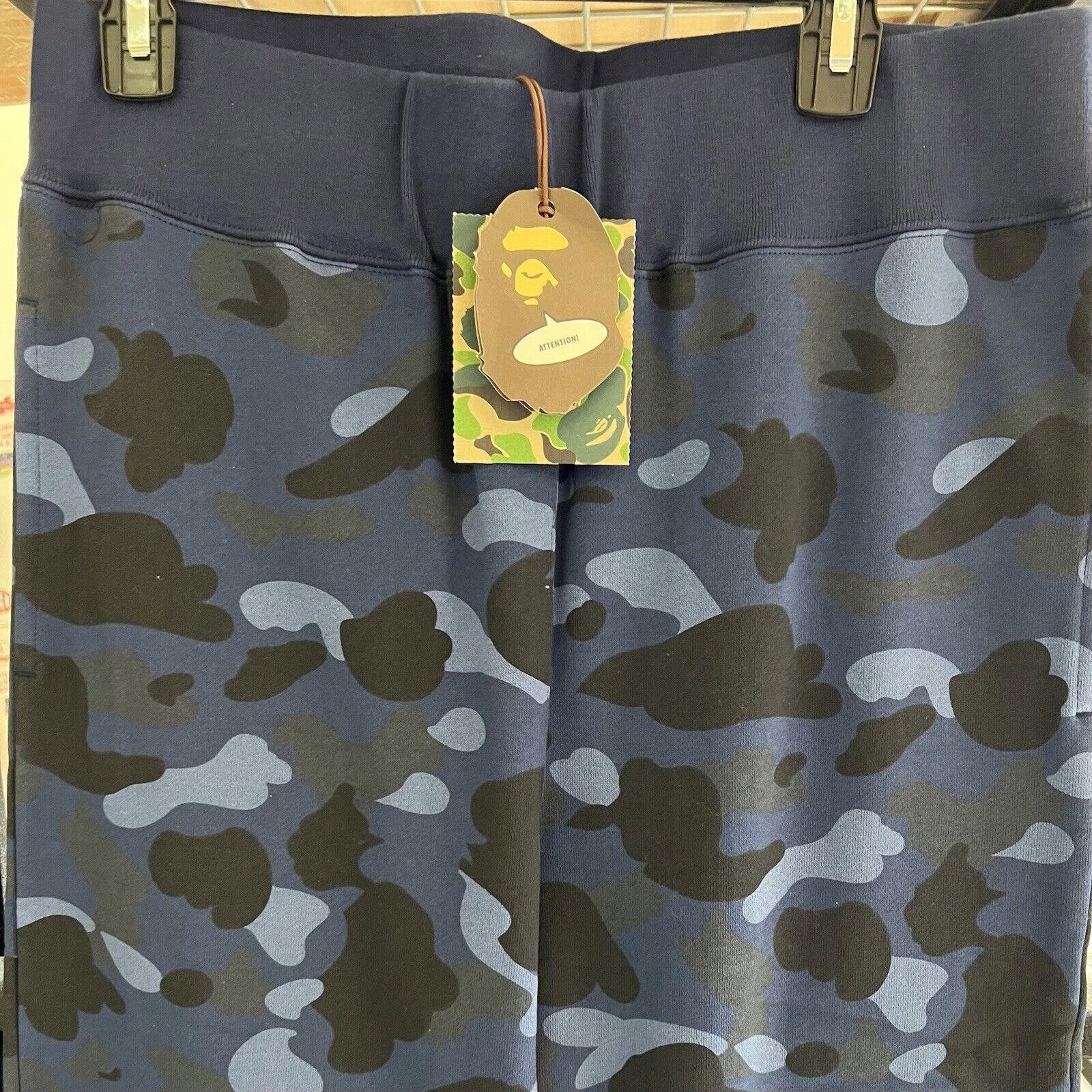 Bape A Bathing Ape Blue Navy Camo SWEAT PANTS L Brand New Bape Size US 34 / EU 50 - 1 Thumbnail