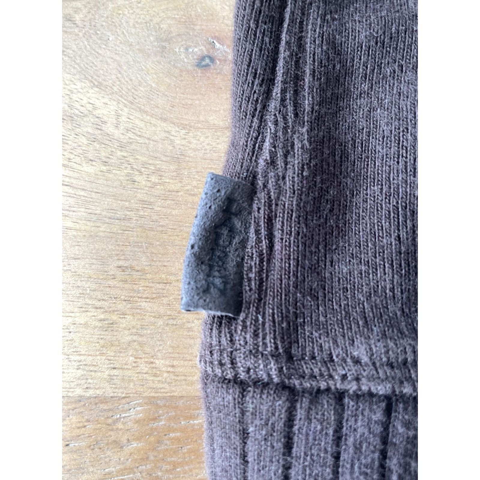 Ralph Lauren VINTAGE Lauren Ralph Lauren Sweater Jacket PL Brown Cotton Full Zip Elbow Patch Made USA Womens 90s Size L / US 10 / IT 46 - 7 Thumbnail