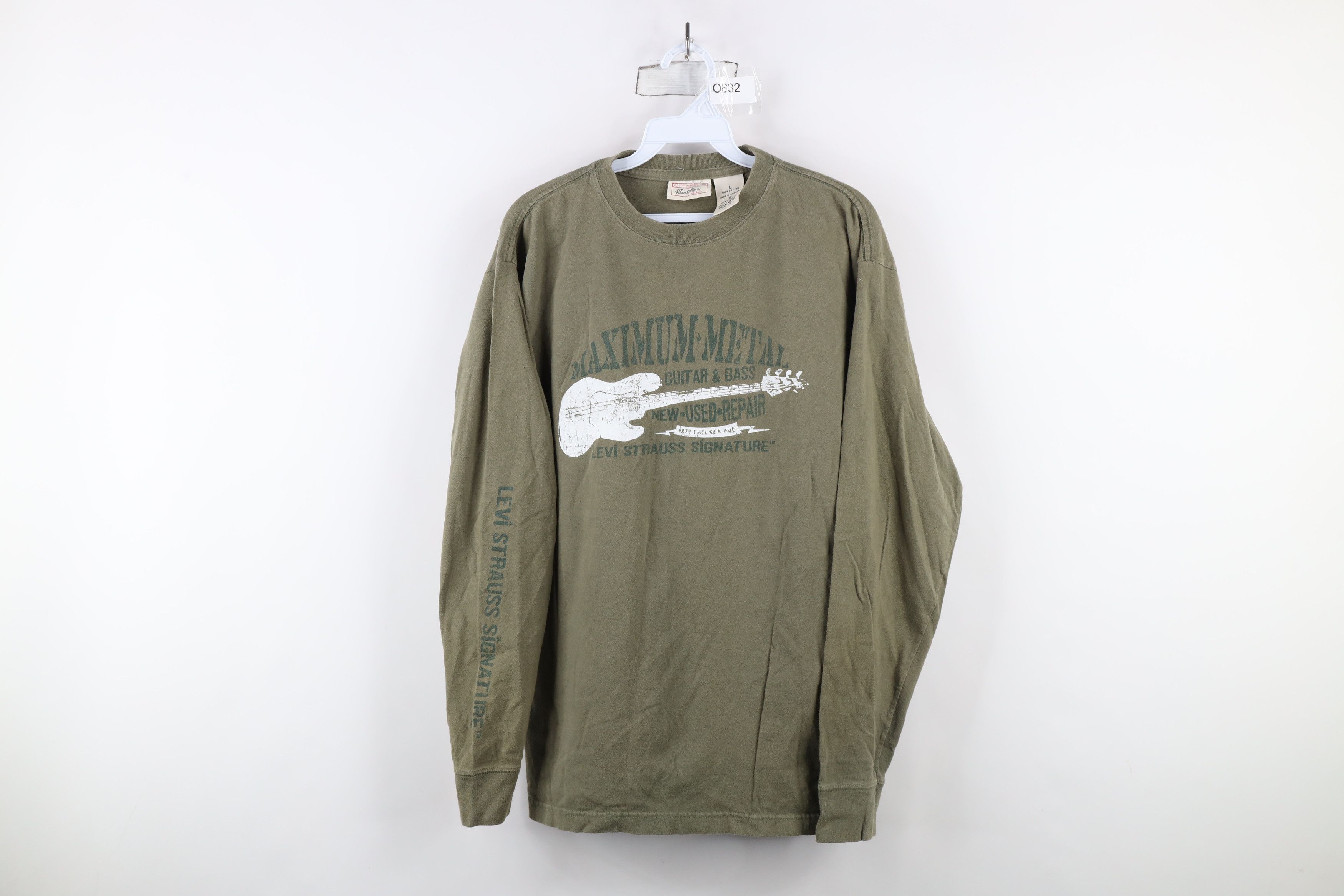 Levi's × Vintage Vintage Y2K 2003 Levis Maximum Guitar Long Sleeve T-Shirt Size US L / EU 52-54 / 3 - 1 Thumbnail
