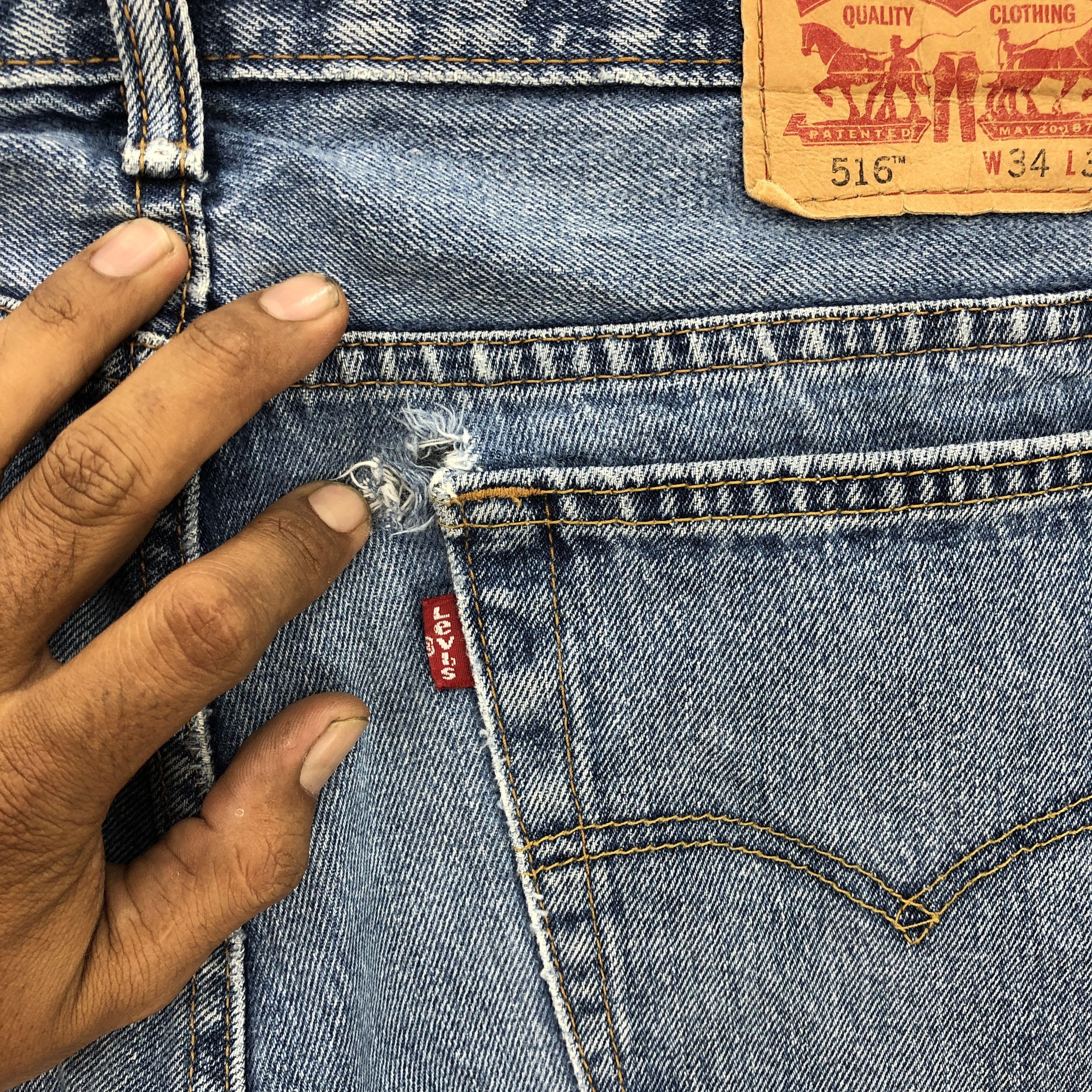 Levi's Vintage Y2K Levis 516 Faded Jeans Levi's Light Wash Denim Size US 34 / EU 50 - 5 Thumbnail