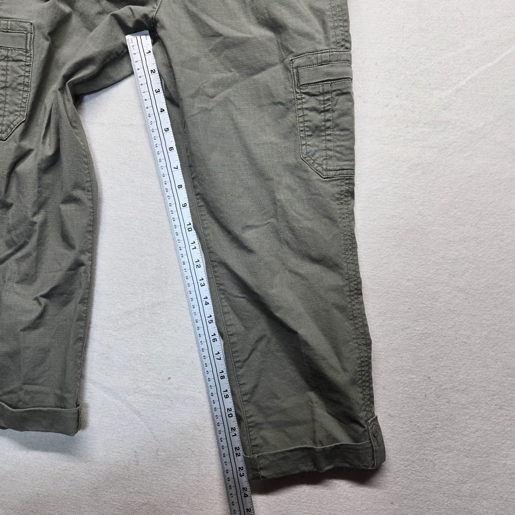 Vintage Vintage Unbranded Green High Rise Stretch Cargo Pants Ladies 4XL Plus Size Knitted Ankle Trousers Size 40" / US 18 - 6 Thumbnail