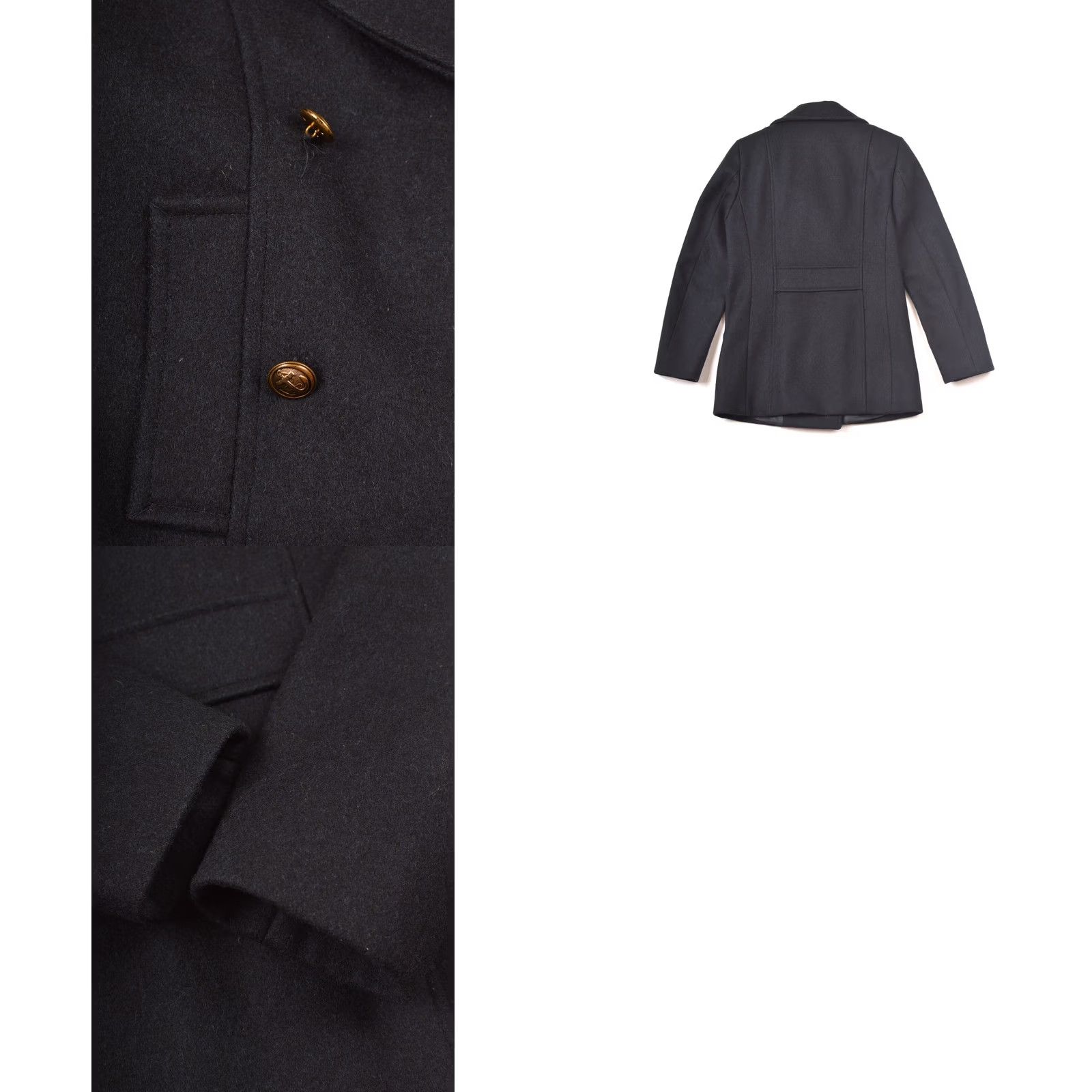 Saint James Saint James Double Breasted Dark Navy Wool Coat Anchor Buttons Coat Women XXS GB 8 100% Wool Navy Anchor Buttons 100% Wool Women Coat Size M / US 6-8 / IT 42-44 - 8 Thumbnail