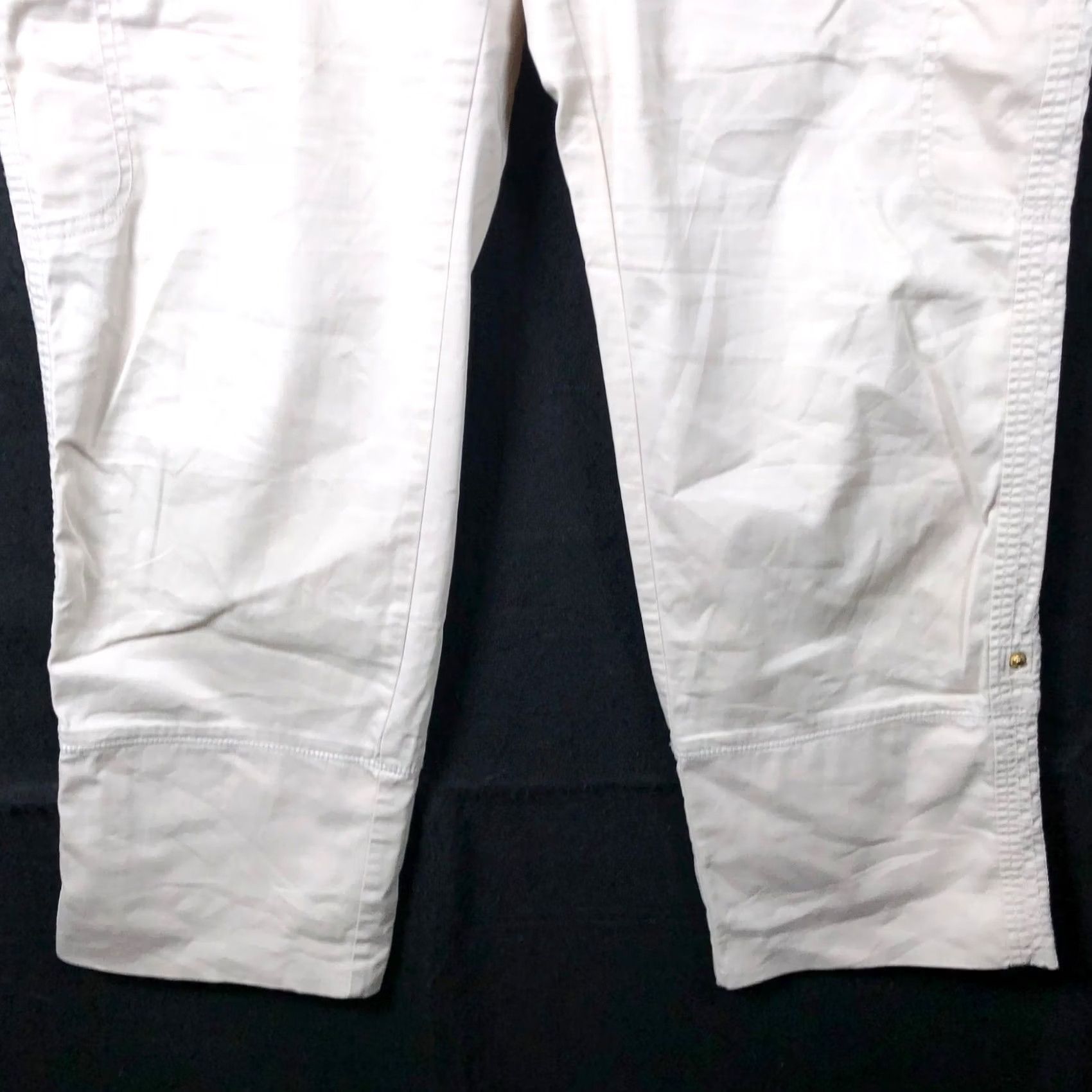 Vintage Chicos Womens Pants Tan High Rise Crop Side Leg Pocket Stretch 2.5 (L) Size 25" / US 0 / IT 36 - 3 Thumbnail