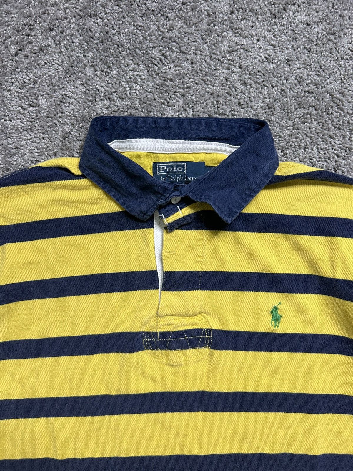 Polo Ralph Lauren Vintage 80s Polo Ralph Lauren Striped Rugby Short Sleeve Size US XL / EU 56 / 4 - 2 Thumbnail
