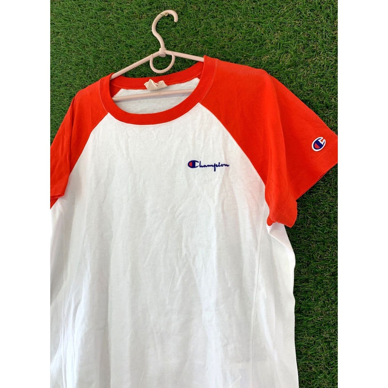 Champion Champion Women's Jersey T-Shirt - Casual Shirt - Size L - White/Red - 100% Cotton - Classic Fit Size L / US 10 / IT 46 - 2 Thumbnail