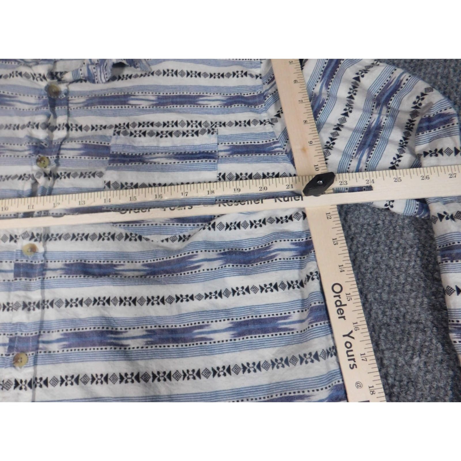 Vintage Decibel Shirt 2XL Blue Regular Button-Up, Long Sleeve, Casual, Classic, Mens Size US XXL / EU 58 / 5 - 6 Thumbnail