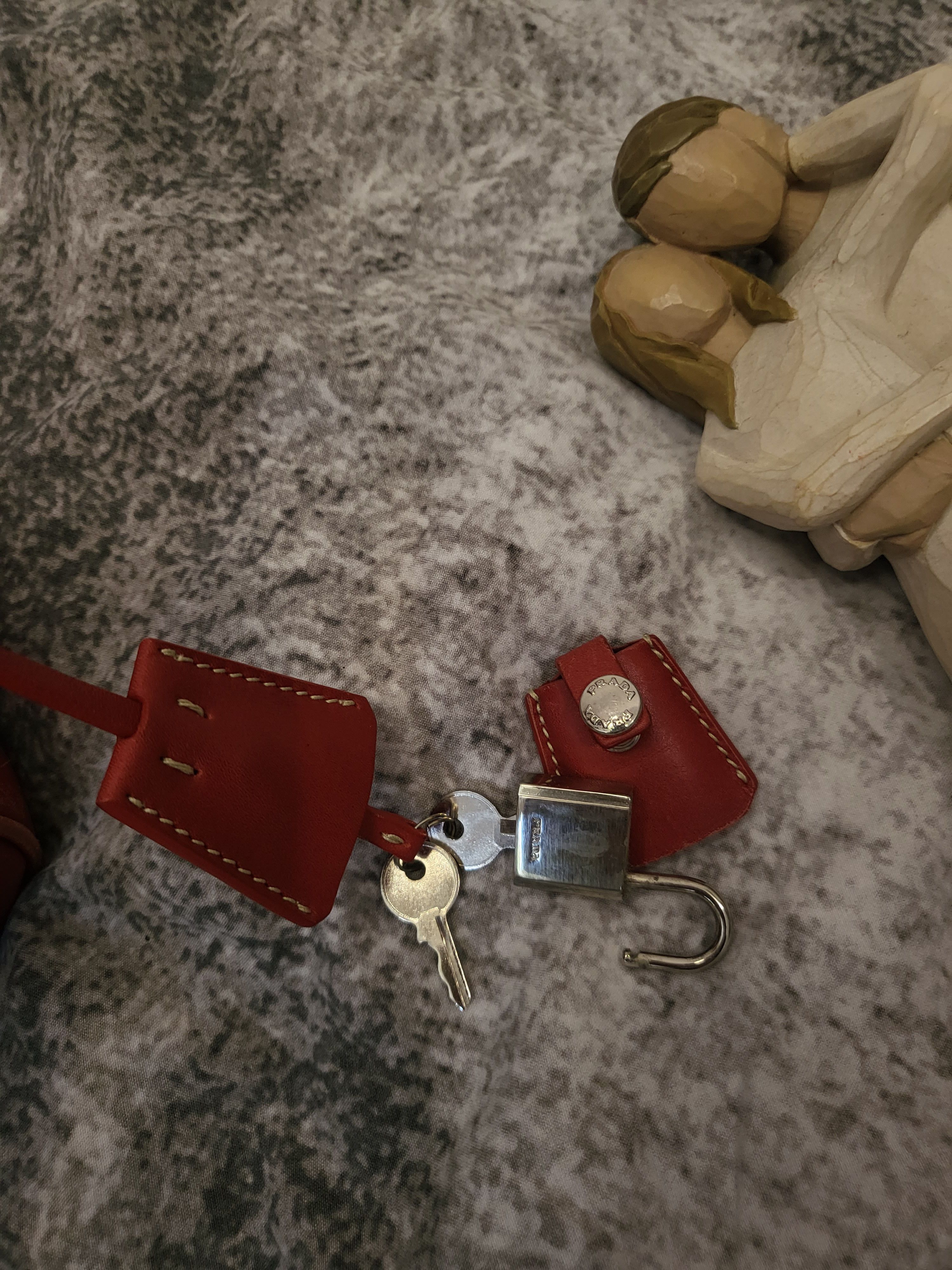 Prada Vintage Prada Canapa Jacquard Bag with Red Leather Inserts Size ONE SIZE - 13 Thumbnail