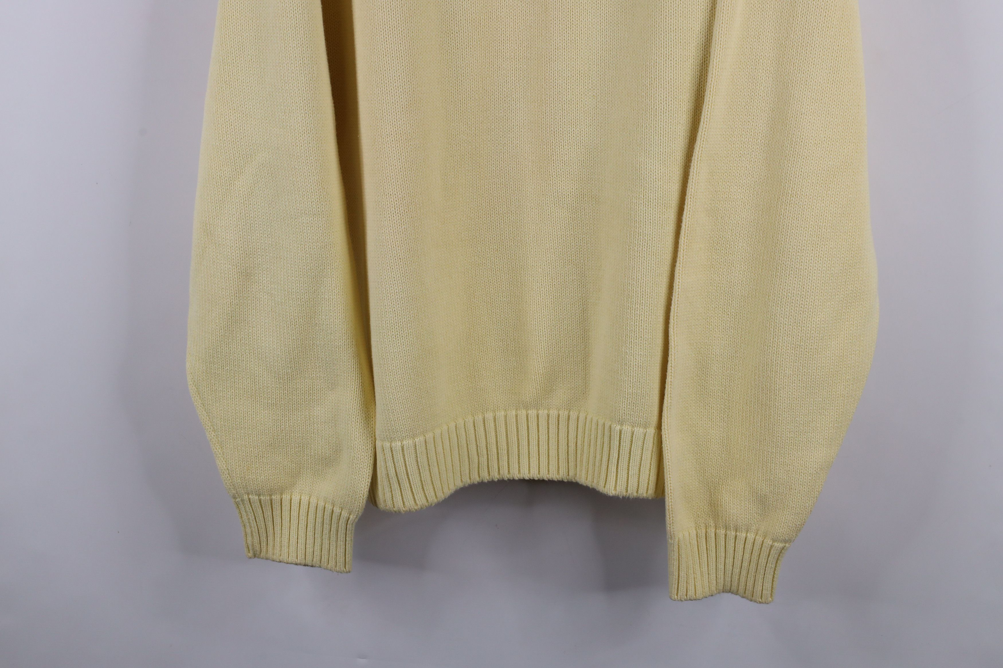 Lands' End × Vintage Vintage 90s Lands End Blank Cotton Knit Crewneck Sweater USA Size US L / EU 52-54 / 3 - 3 Thumbnail