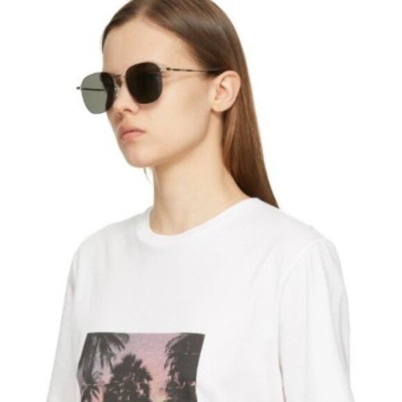 Saint Laurent Paris Saint Laurent SL388/K WIRE 001 Sunglasses Silver Square Size ONE SIZE - 2 Thumbnail