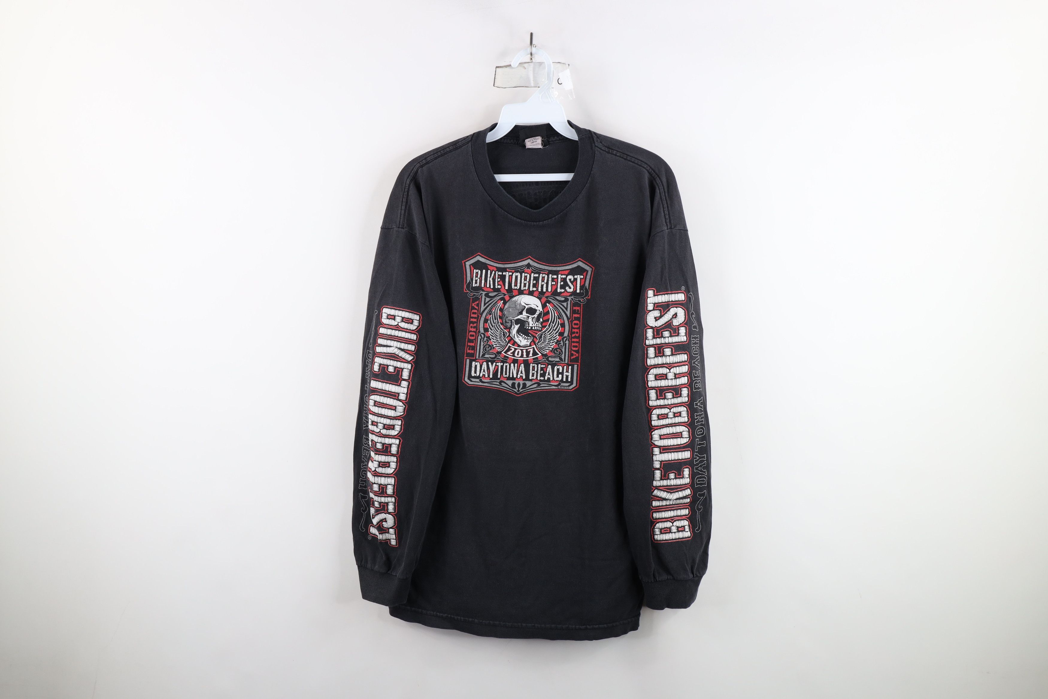 Vintage Vintage Y2K Biketoberfest Skeleton Long Sleeve T-Shirt Black Size US L / EU 52-54 / 3 - 1 Thumbnail