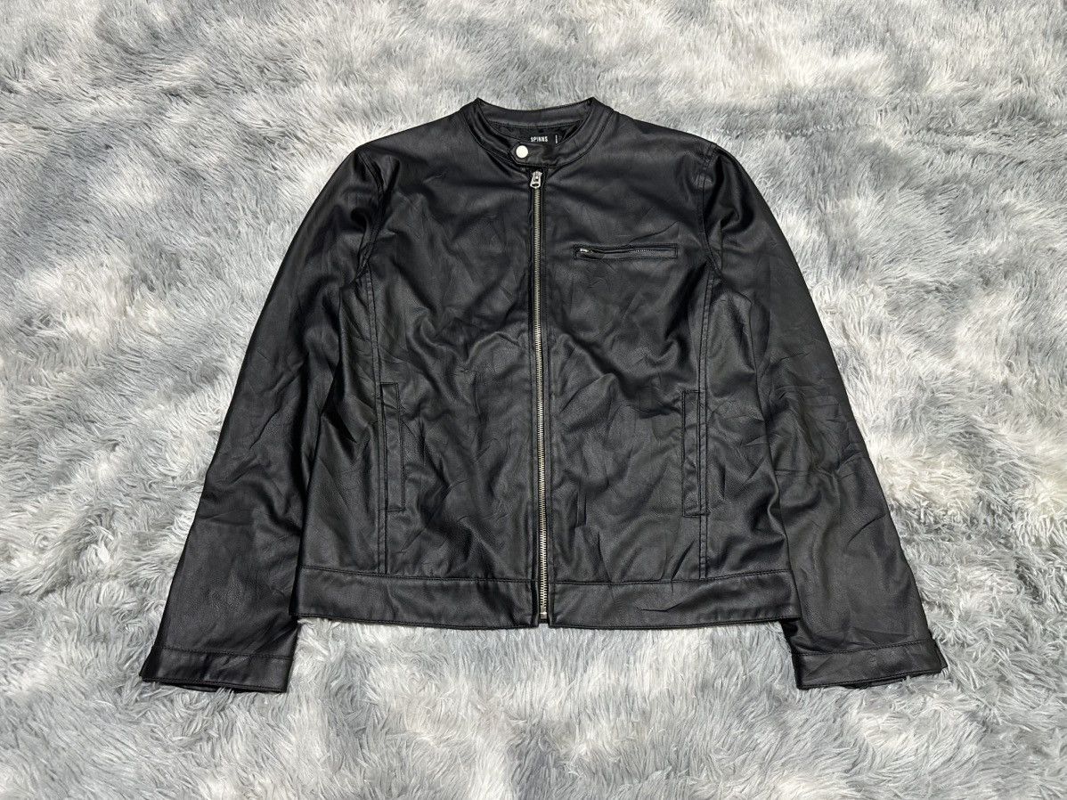 Japanese Brand 🔥Sick Y2K Spinns Faux Leather Biker Jacket Goth Punk Size US M / EU 48-50 / 2 - 3 Thumbnail