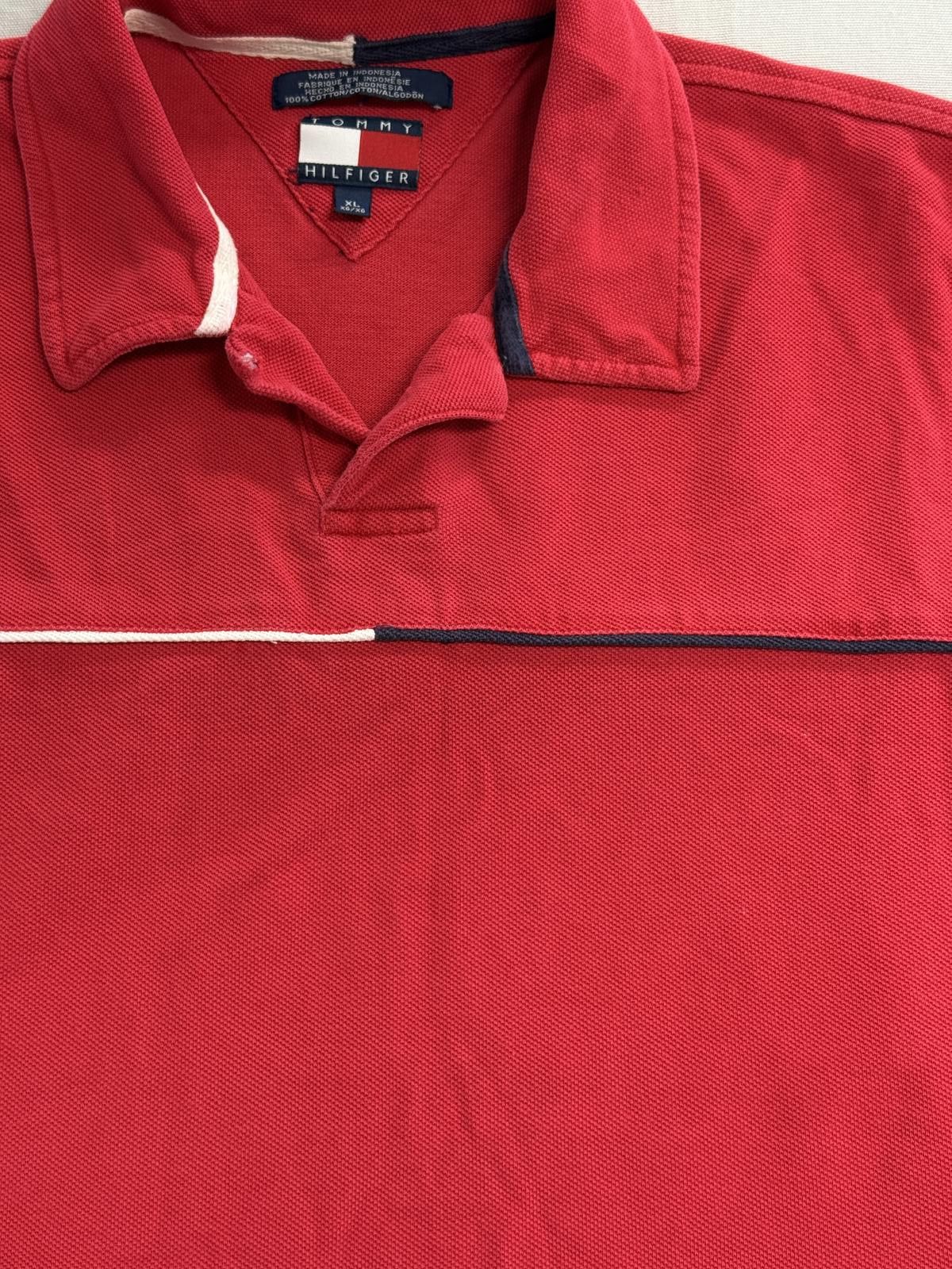Tommy Hilfiger Y2K Tommy Hilfiger Red Polo Hilfiger Embroidered - XL Size US XL / EU 56 / 4 - 4 Thumbnail