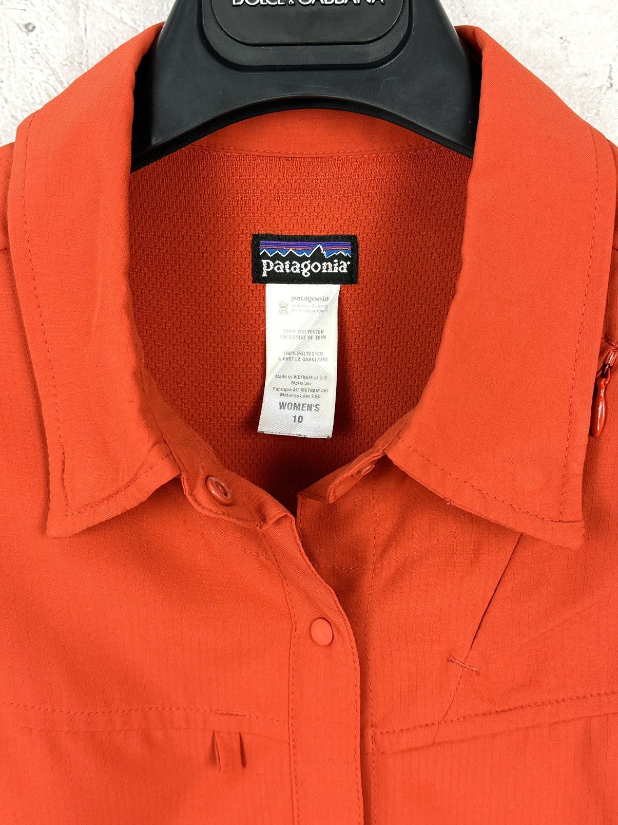 Patagonia × Vintage Patagonia Orange Long Sleeve Zip Pocket Logo Women’s Shirt Size L / US 10 / IT 46 - 4 Thumbnail