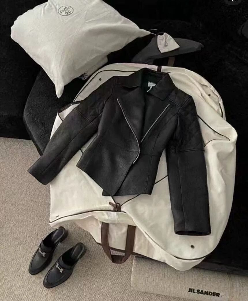 Hermes Hermes Black Leather Biker Jacket Size US M / EU 48-50 / 2 - 1 Thumbnail