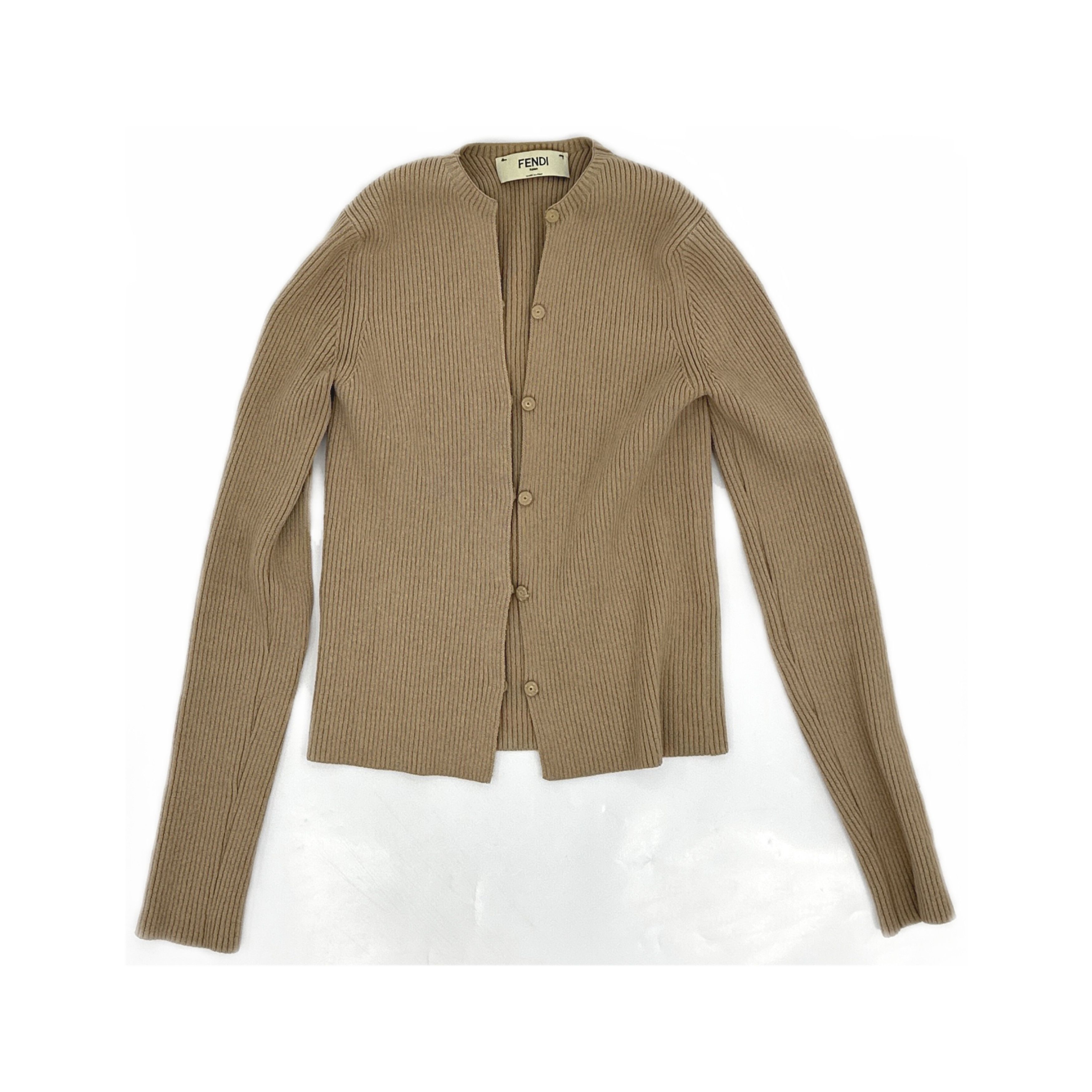 Fendi Fendi Ribbed Knit Cardigan Size IT 38 Size XS / US 0-2 / IT 36-38 - 1 Thumbnail