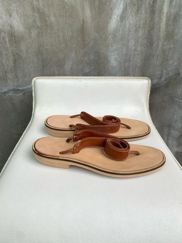 image of Issey Miyake Low Heel Shoes Sandals in Brown, Women's (Size 7)
