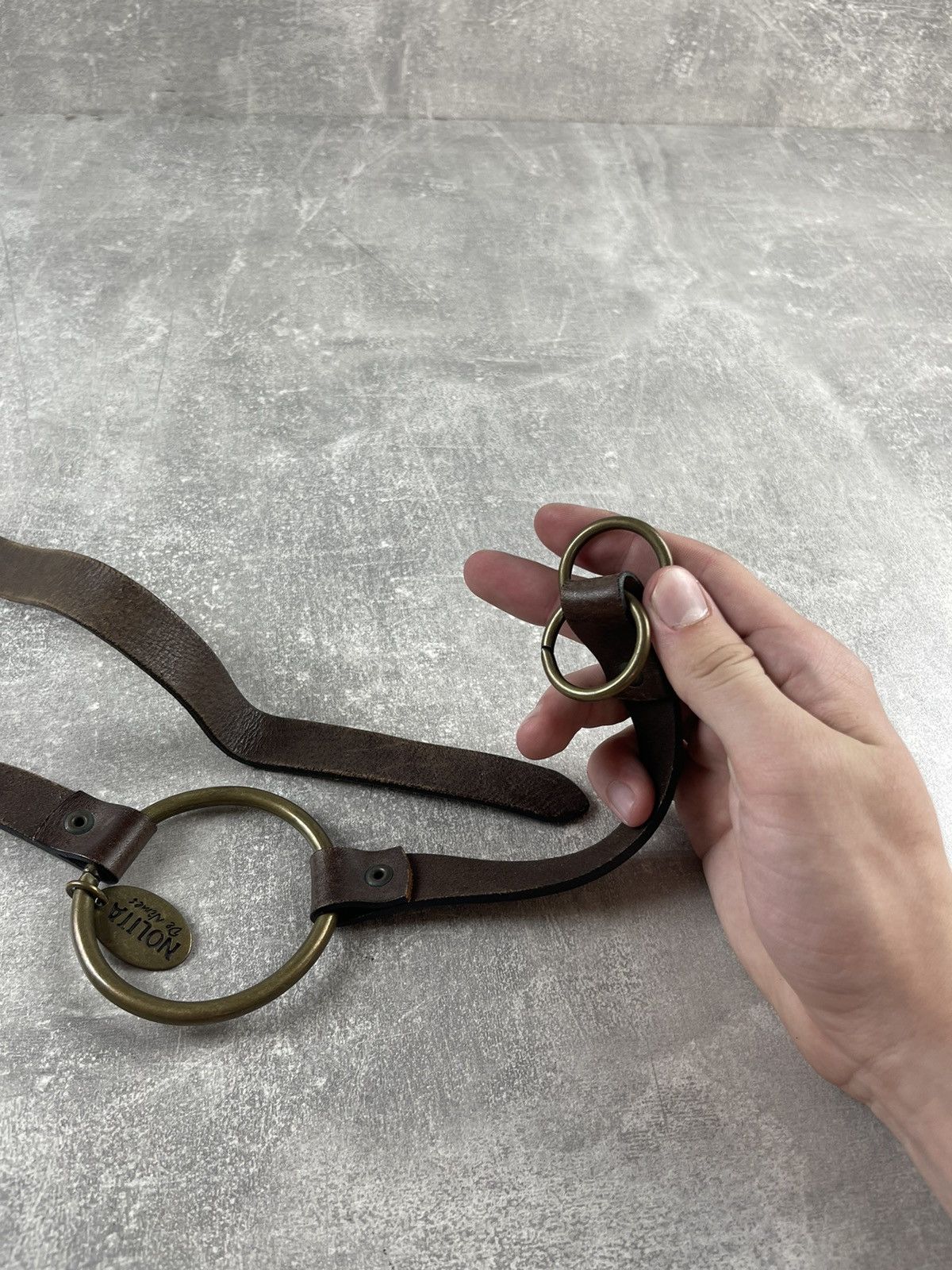 Genuine Leather Nolita de Nîmes Vintage Leather Ring Harness Belt Y2K Punk Size ONE SIZE - 6 Thumbnail