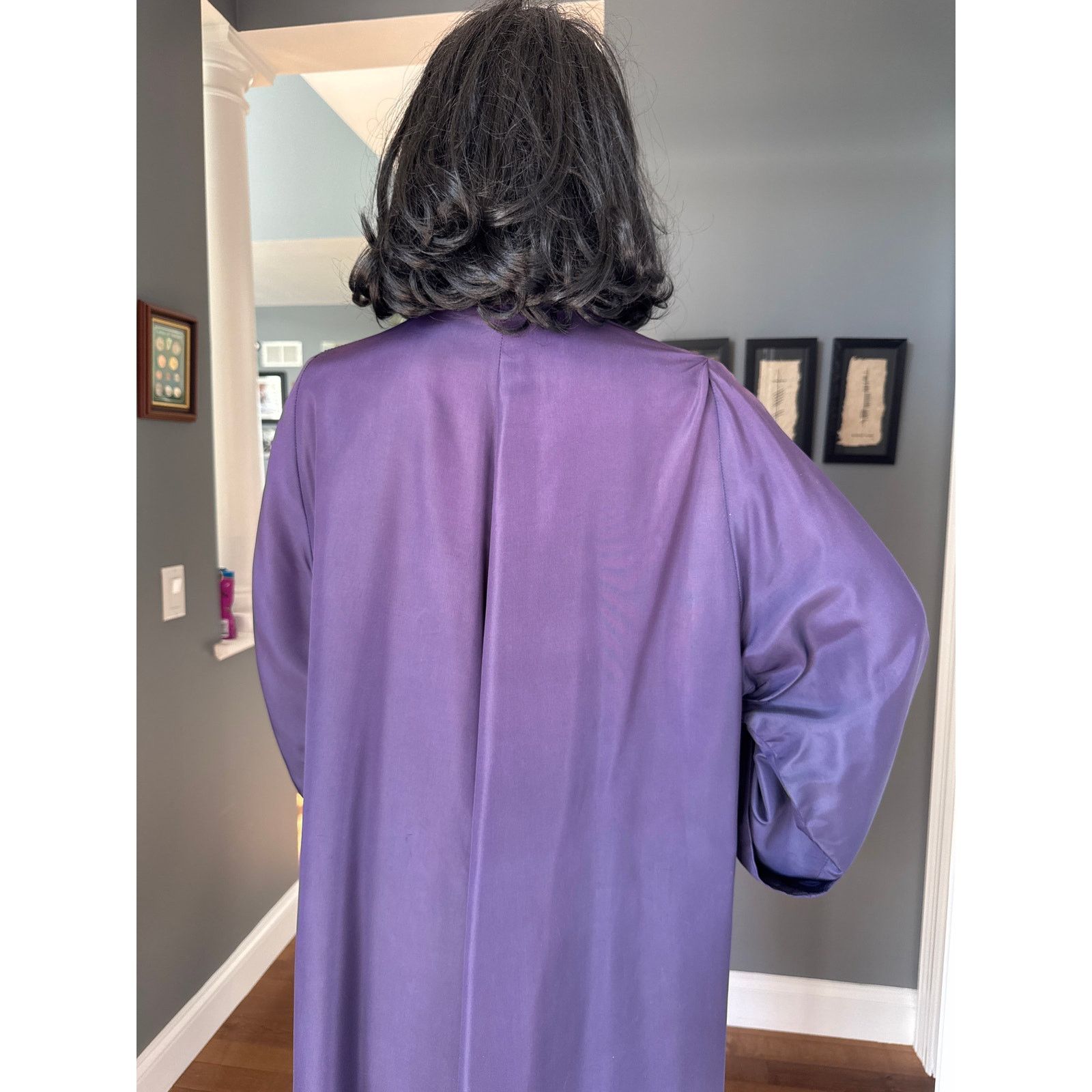 Vintage Vintage Purple Sateen Lined Duster Swing Coat 3 button close Size L / US 10 / IT 46 - 9 Thumbnail
