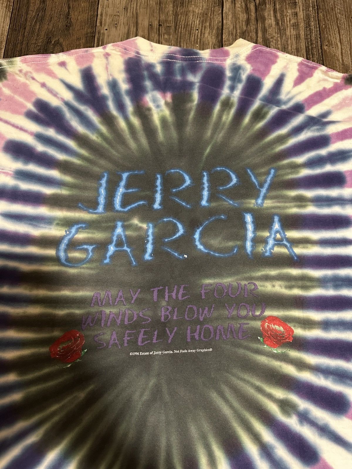 Vintage Vintage 1995 Grateful Dead Jerry Garcia Memorial Tee Size US XL / EU 56 / 4 - 4 Thumbnail