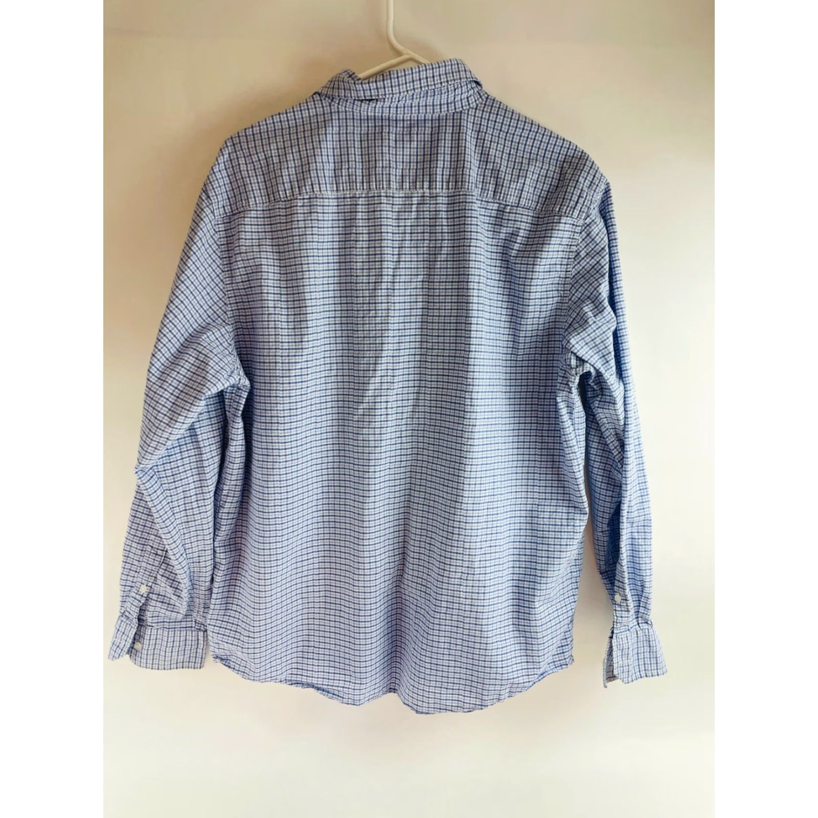 American Eagle Outfitters American Eagle Outfitters Shirt Mens Adult Large Blue Check Button-Up Long Sleeve Cotton Size US L / EU 52-54 / 3 - 2 Thumbnail