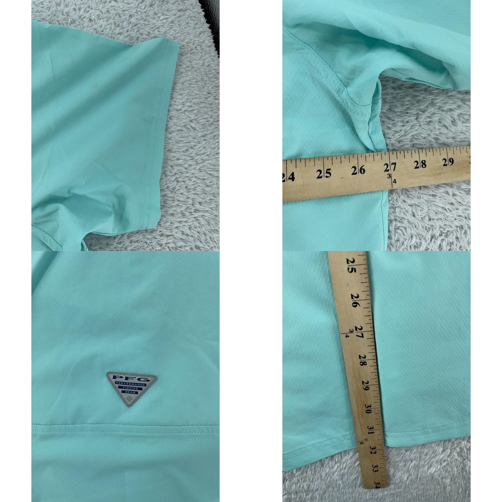 AQUA Columbia PFG Shirt Mens 2XL Aqua Omni Shade UPF 50 Fishing Collared Button Up Size US XXL / EU 58 / 5 - 8 Thumbnail