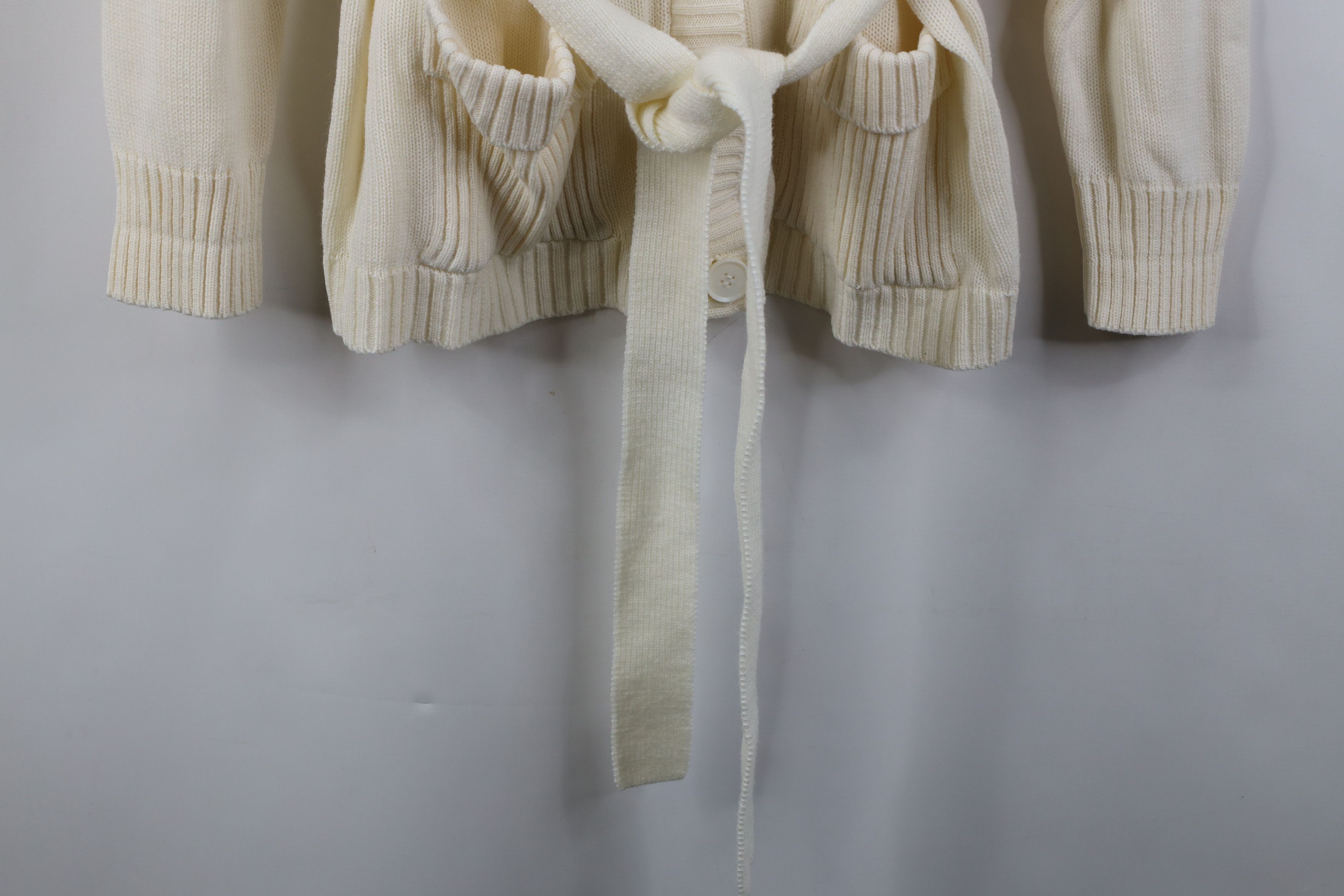 Vintage Vintage 70s Streetwear Belted Knit Shawl Cardigan Sweater Size M / US 6-8 / IT 42-44 - 4 Thumbnail