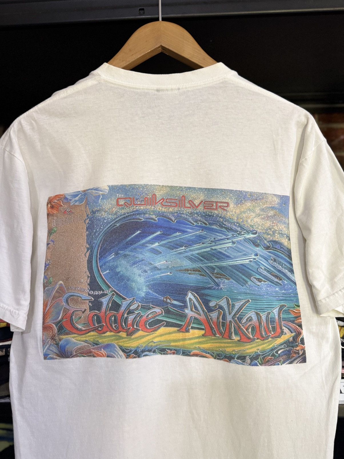 Quiksilver Vintage 90s The Quiksilver Eddie Aikau Surface Faded Tee Size US M / EU 48-50 / 2 - 1 Thumbnail
