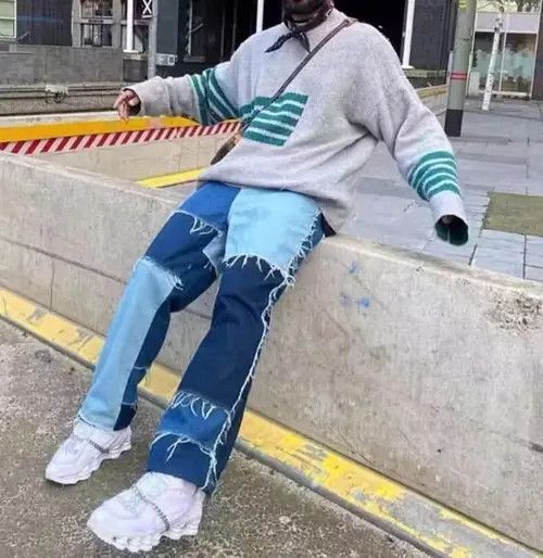 Japanese Brand × Jean Patchwork Blue Jeans Size US 32 / EU 48 - 2 Thumbnail