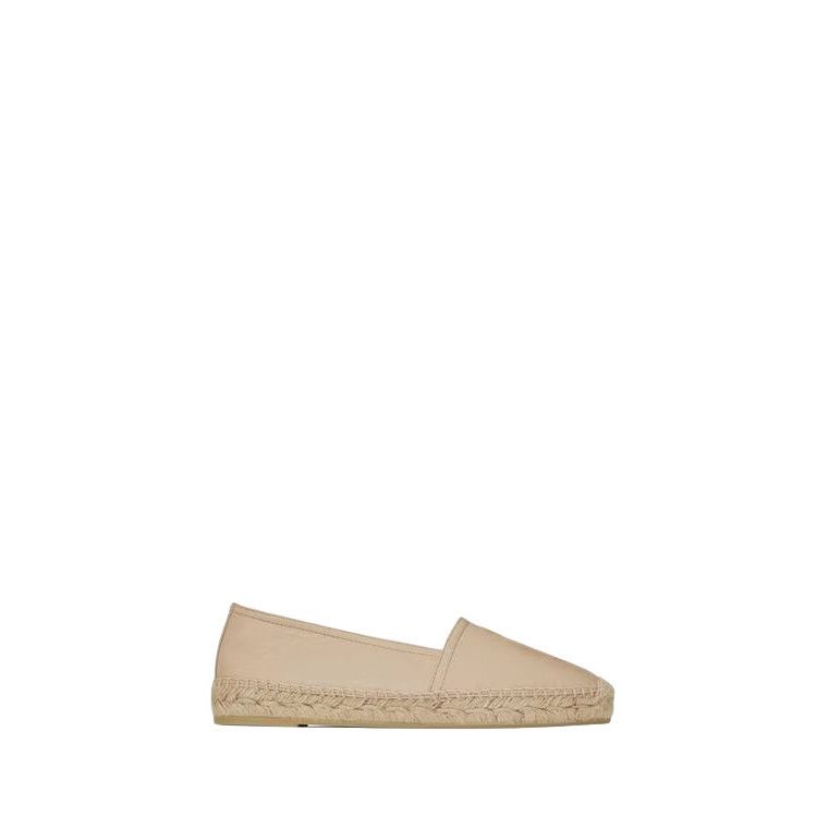 SAINT LAURENT $750 Women's Powder Leather Espadrilles New &