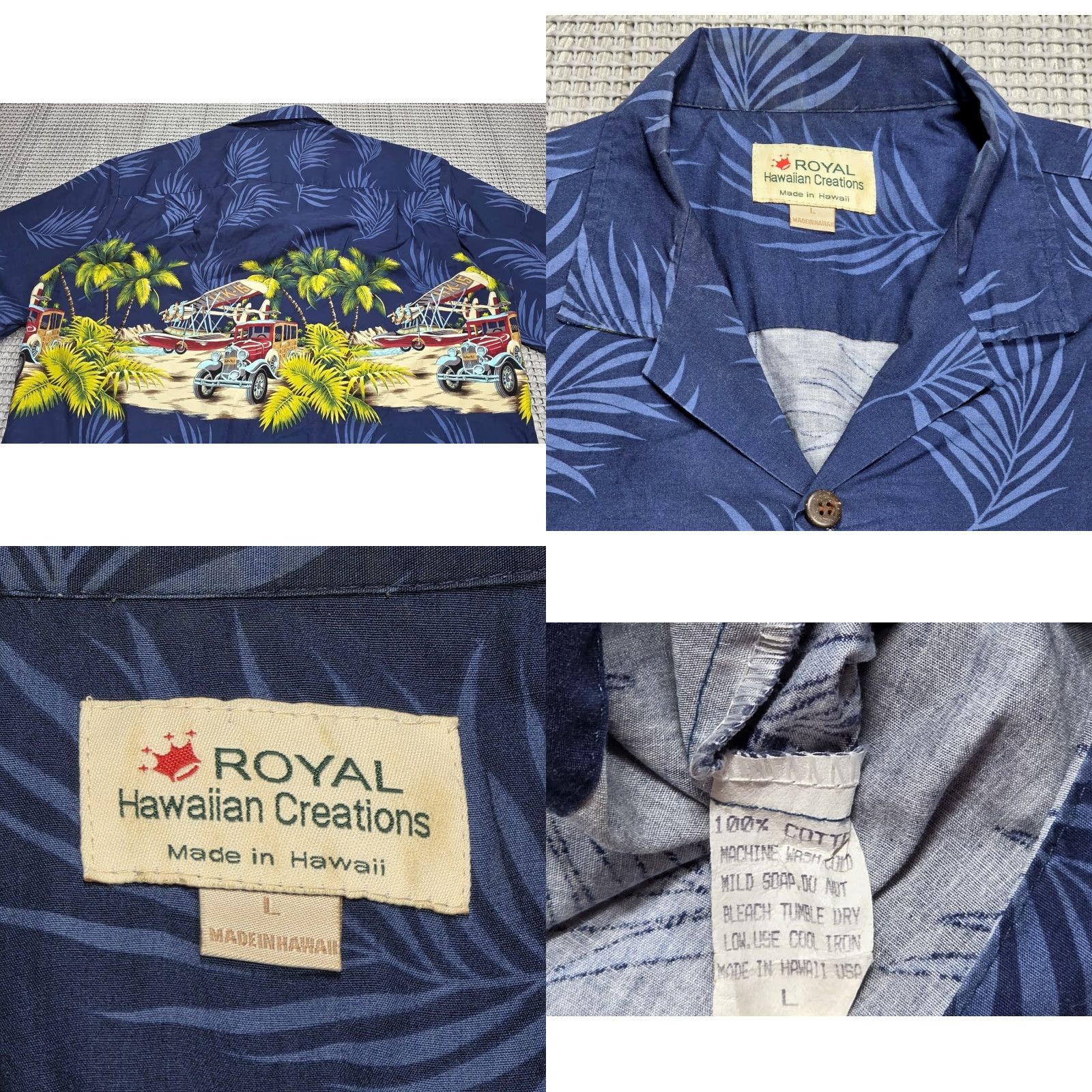 Vintage Royal Hawaiian Mens L Hawaii Beach Aloho Short Sleeve Shirt Vintage Floral Button-Up Shirt Size US L / EU 52-54 / 3 - 8 Thumbnail