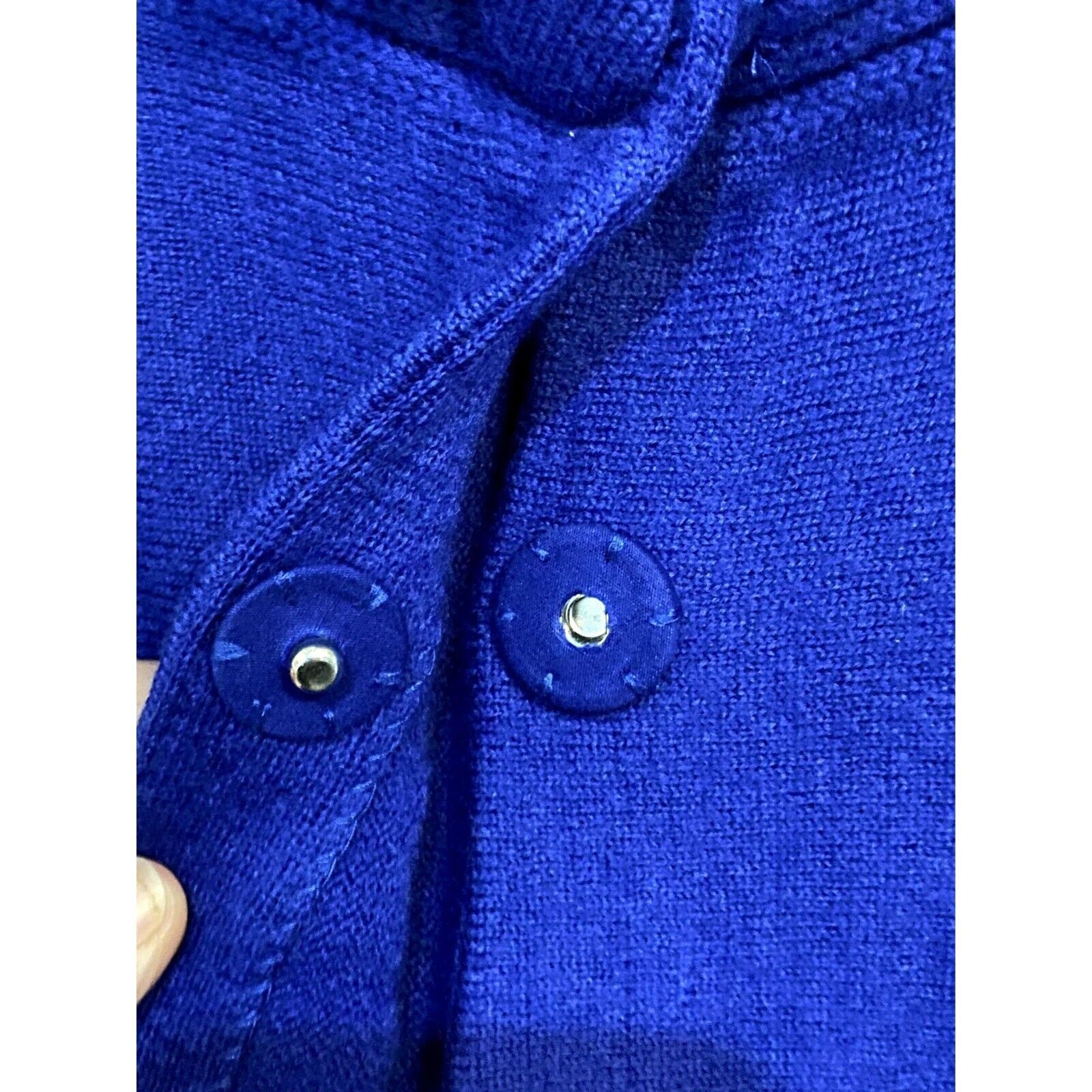 Chicos Chicos Jackie Cardigan XS Jacket Cape 100% Wool Royal Blue Size XS / US 0-2 / IT 36-38 - 5 Thumbnail