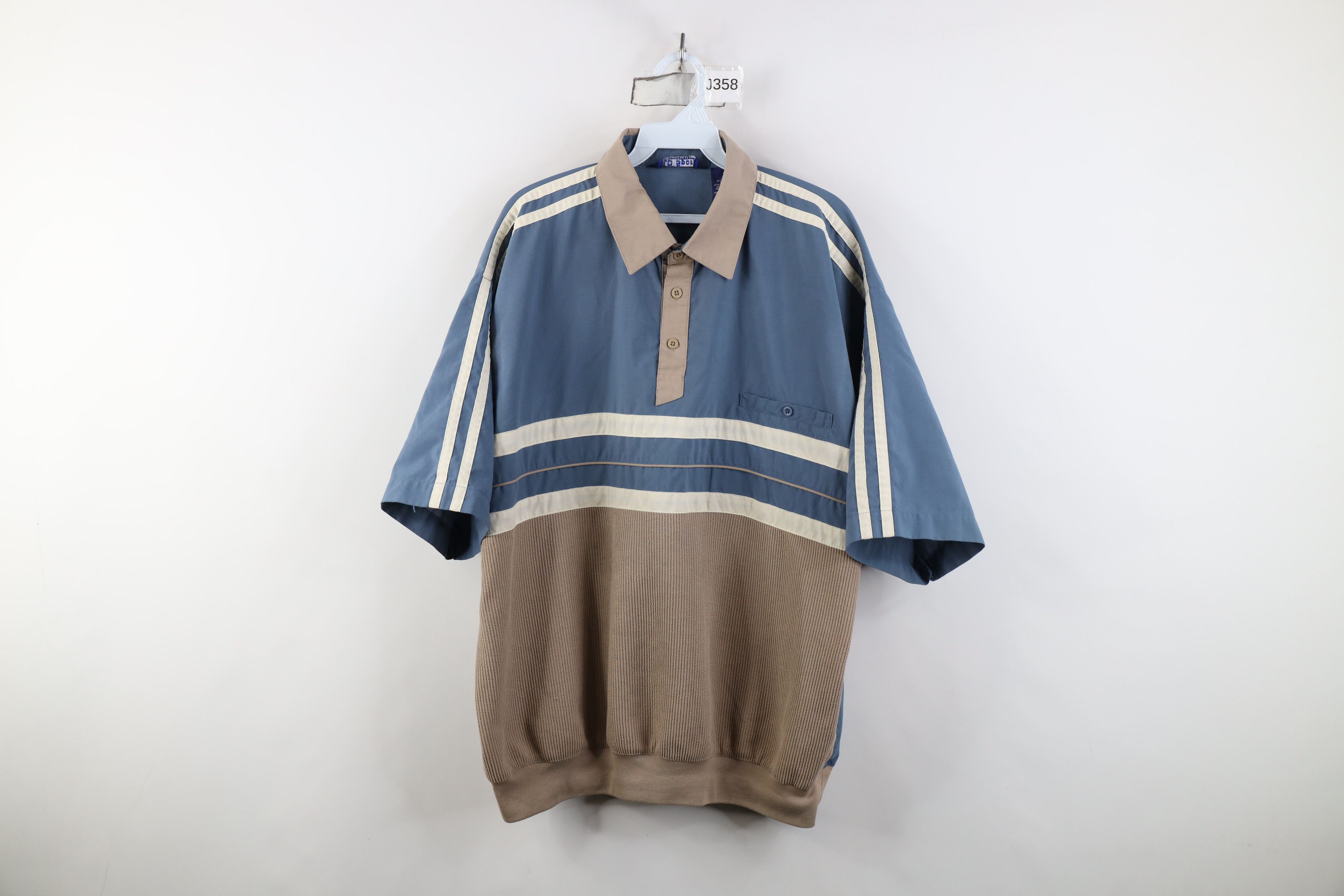 Vintage Vintage 90s Streetwear Panel Ribbed Knit Pullover Polo Shirt Size US XL / EU 56 / 4 - 1 Thumbnail