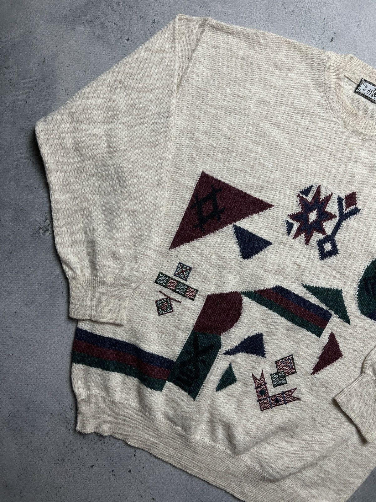 Vintage Unique Rare Style Coogi Norway Wool Sweater Abstract