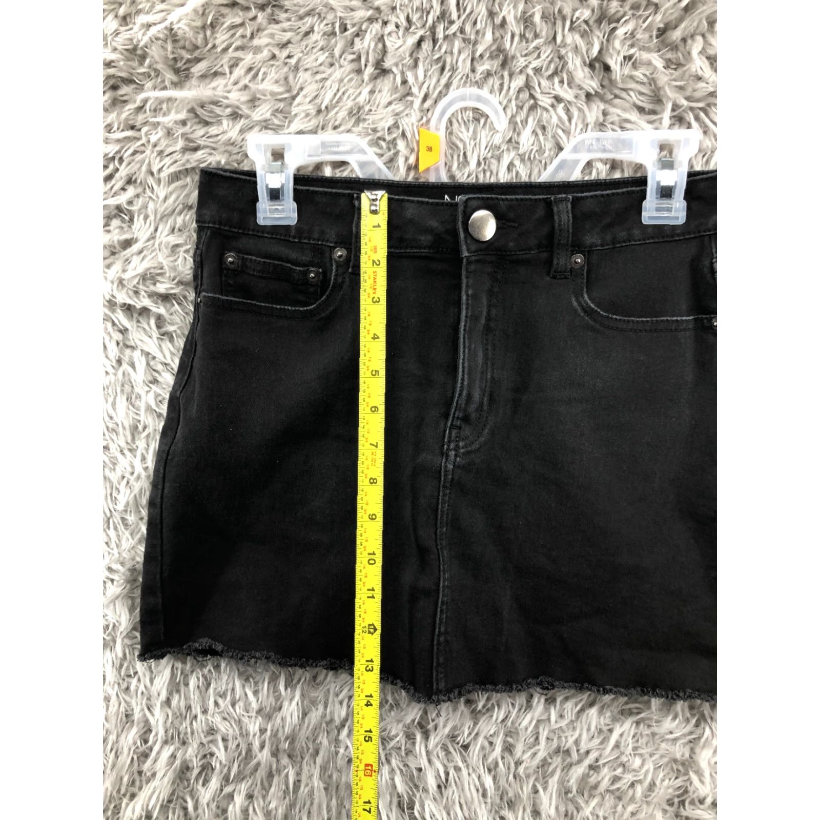 Vintage No Boundaries Skirt Juniors Size 11 Midi Black Denim Cotton Denim Logo Pattern Solid Women Girls Size 32" / US 10 / IT 46 - 3 Thumbnail