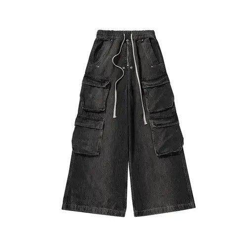 VIBE Hombre Drawstring Elastic Baggy Cargo Jeans Size US 32 / EU 48 - 5 Thumbnail