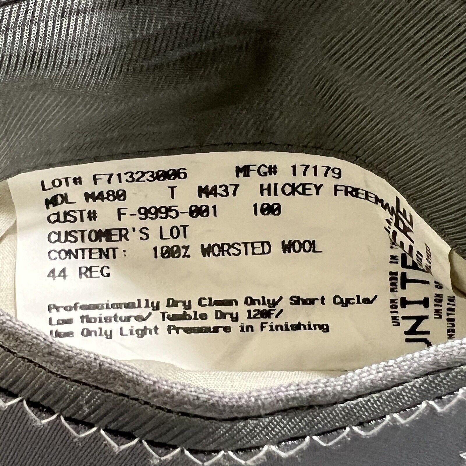Hickey Freeman Hickey Freeman 44R Worsted Wool Gray Pinstripe Suit Jacket Size 44R - 10 Thumbnail