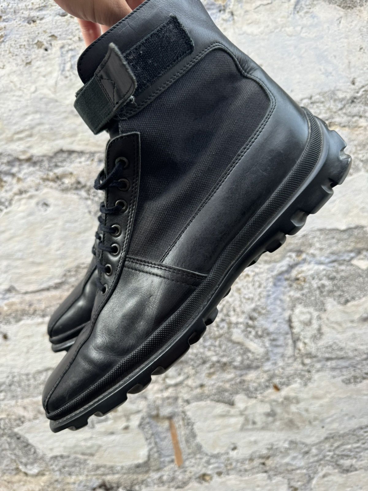 Miu Miu × Prada × Vintage Miu Miu Vintage 2000s Leather Black Boots Size 45 Size US 11 / EU 44 - 8 Thumbnail
