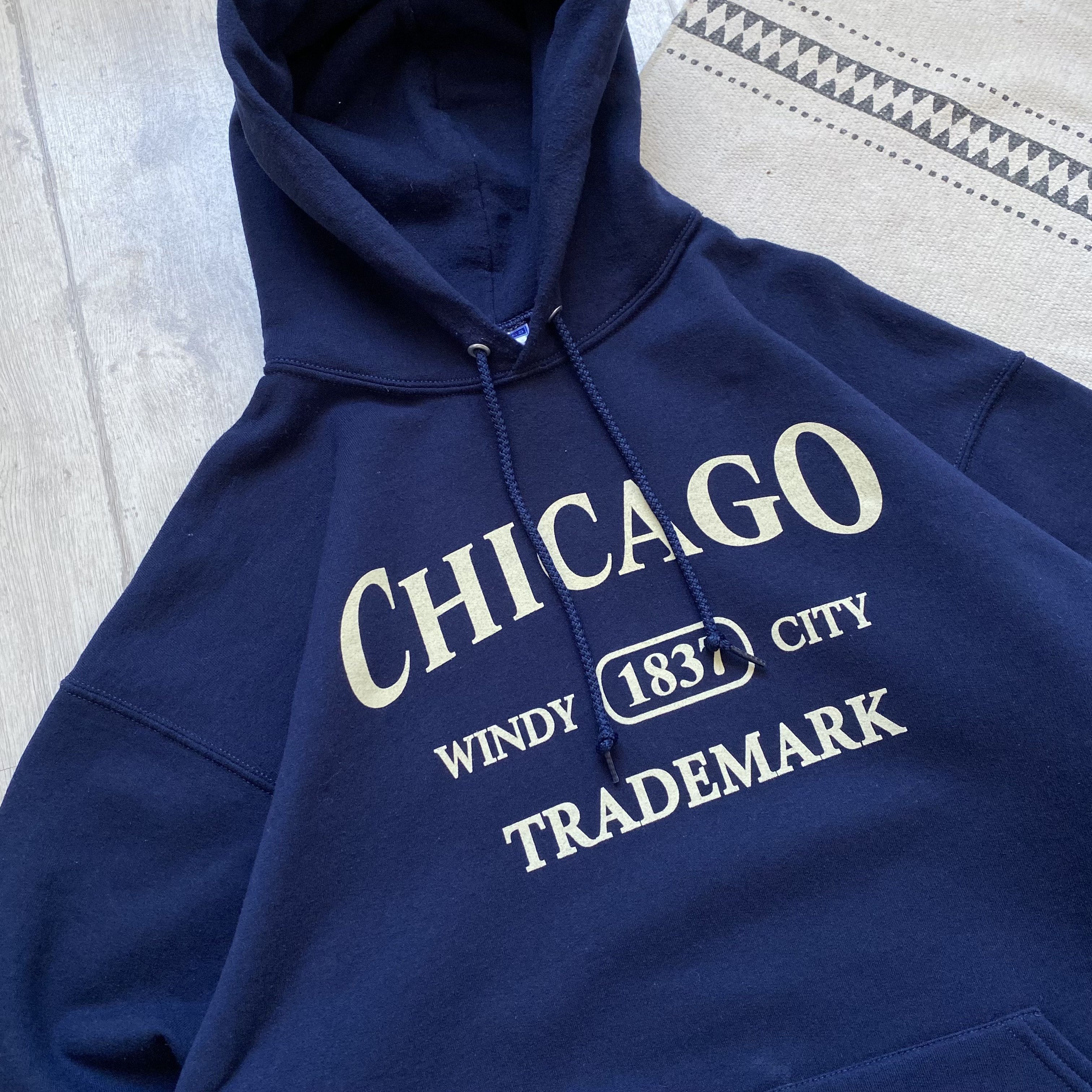 Russell Athletic 🇺🇸 Vintage 2000s Chicago USA Spell-out hoodie Gildan Size US XL / EU 56 / 4 - 2 Thumbnail