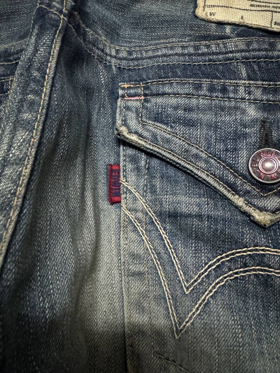 Edwin 💥Insane💥Vtg Edwin Rusty Honeycomb Sick Clawmark Nice Style Size US 31 - 16 Thumbnail