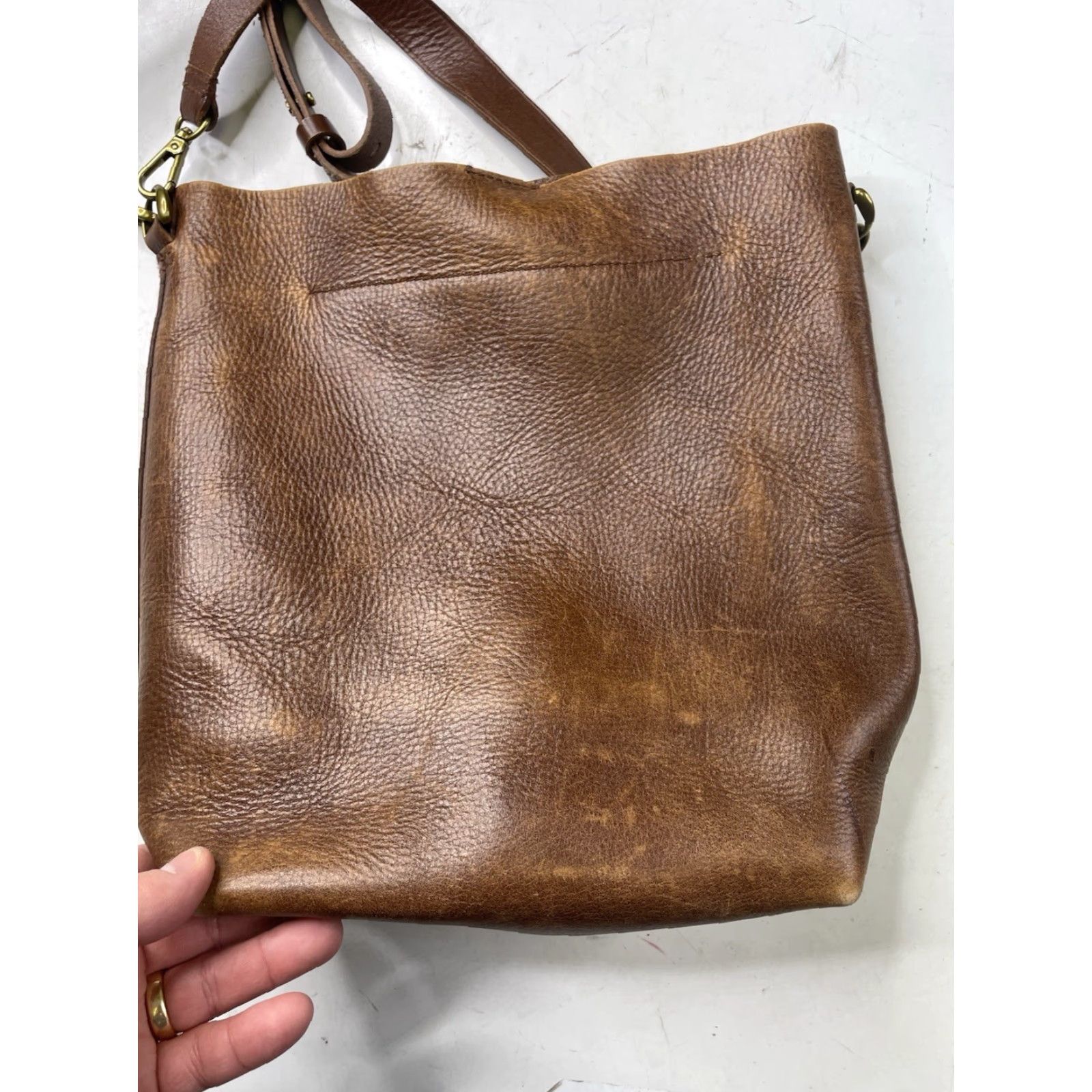 Madewell Madewell Transport Bag Tote NM952 Brown Leather Crossbody Strap J Crew Vintage No** Size ONE SIZE - 5 Thumbnail