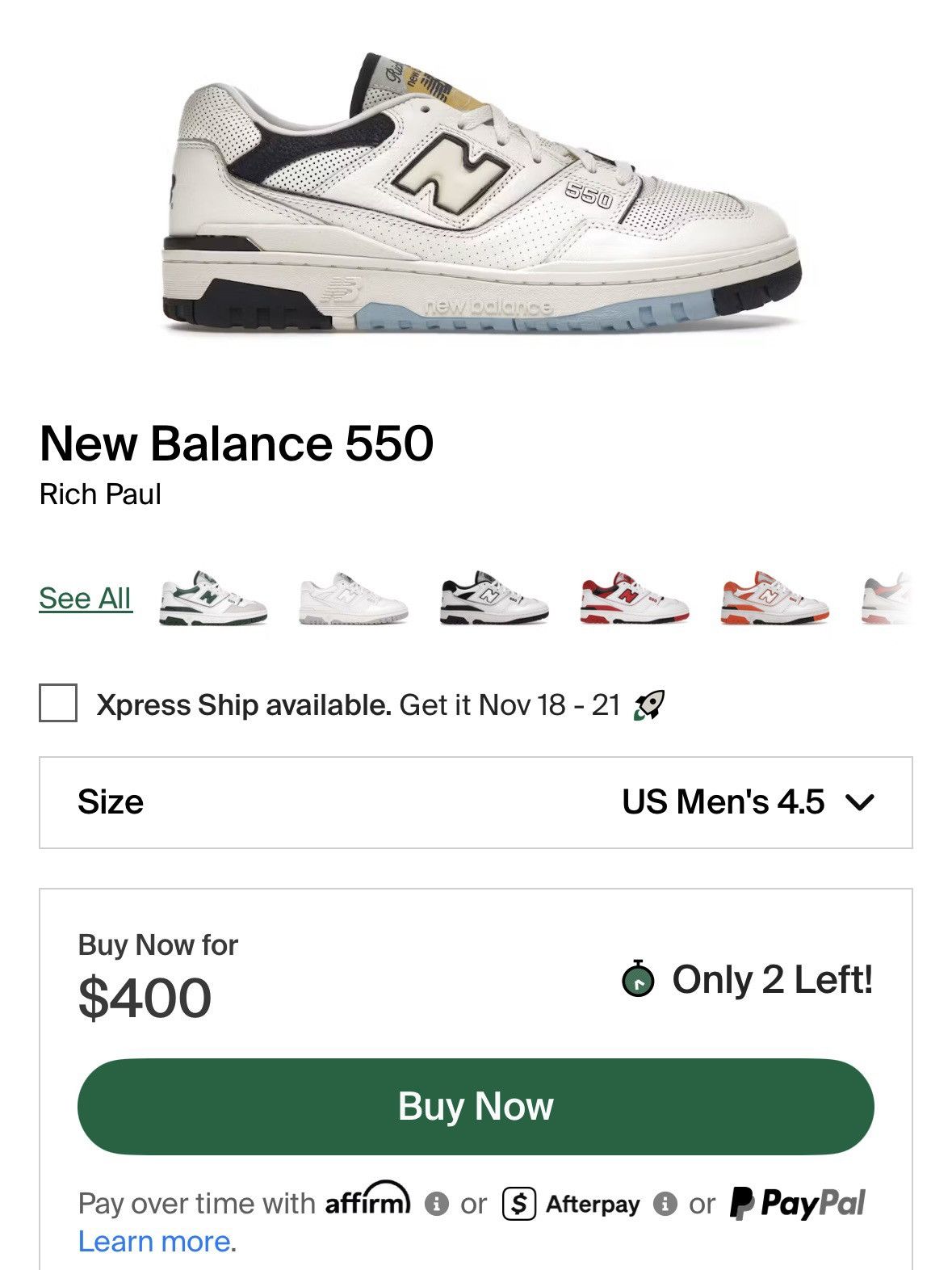 New Balance New Balance 550 Rich Paul Size US 6 / IT 36 - 8 Thumbnail