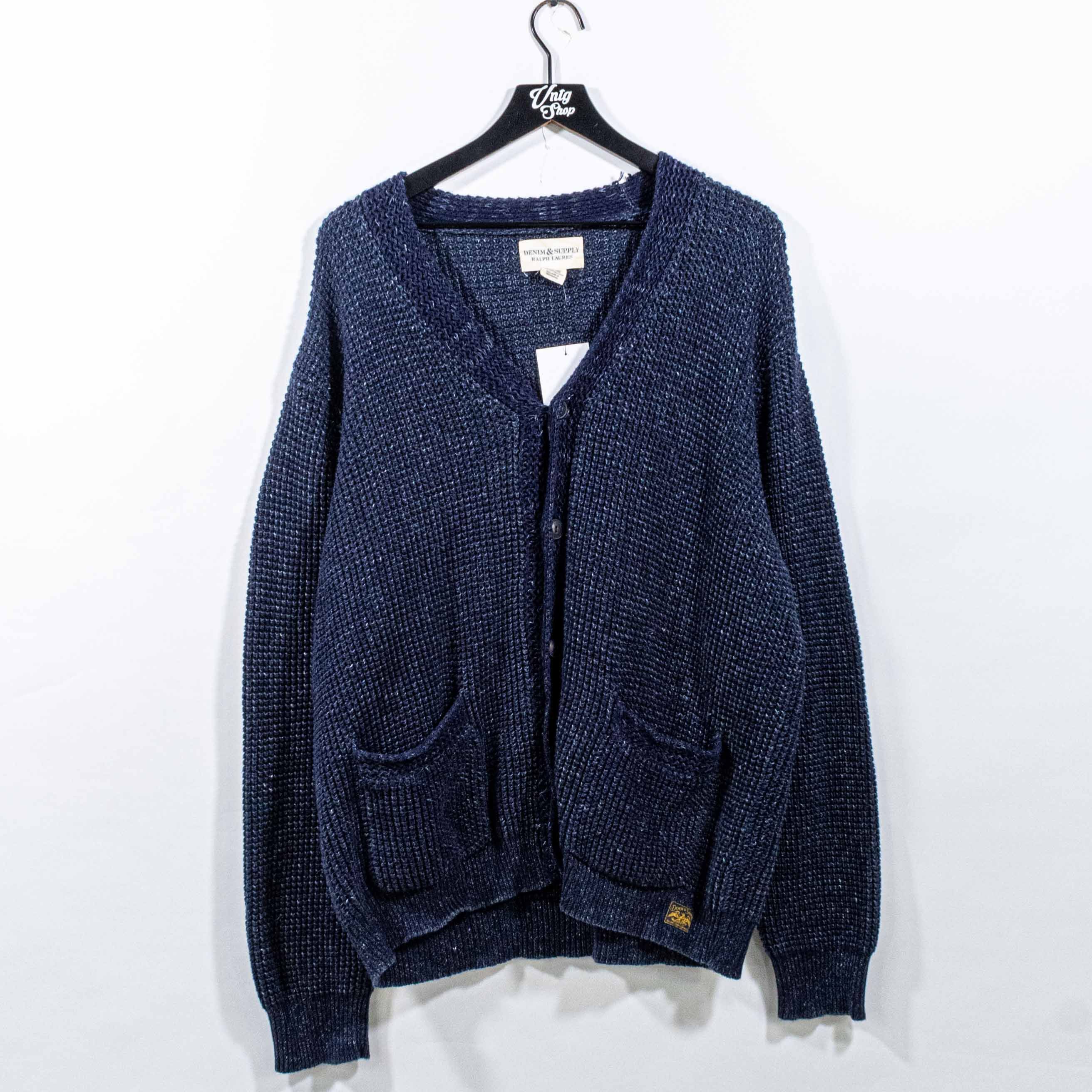 Denim Supply Ralph Lauren Waffle Knit Cardigan Sweater Y2K