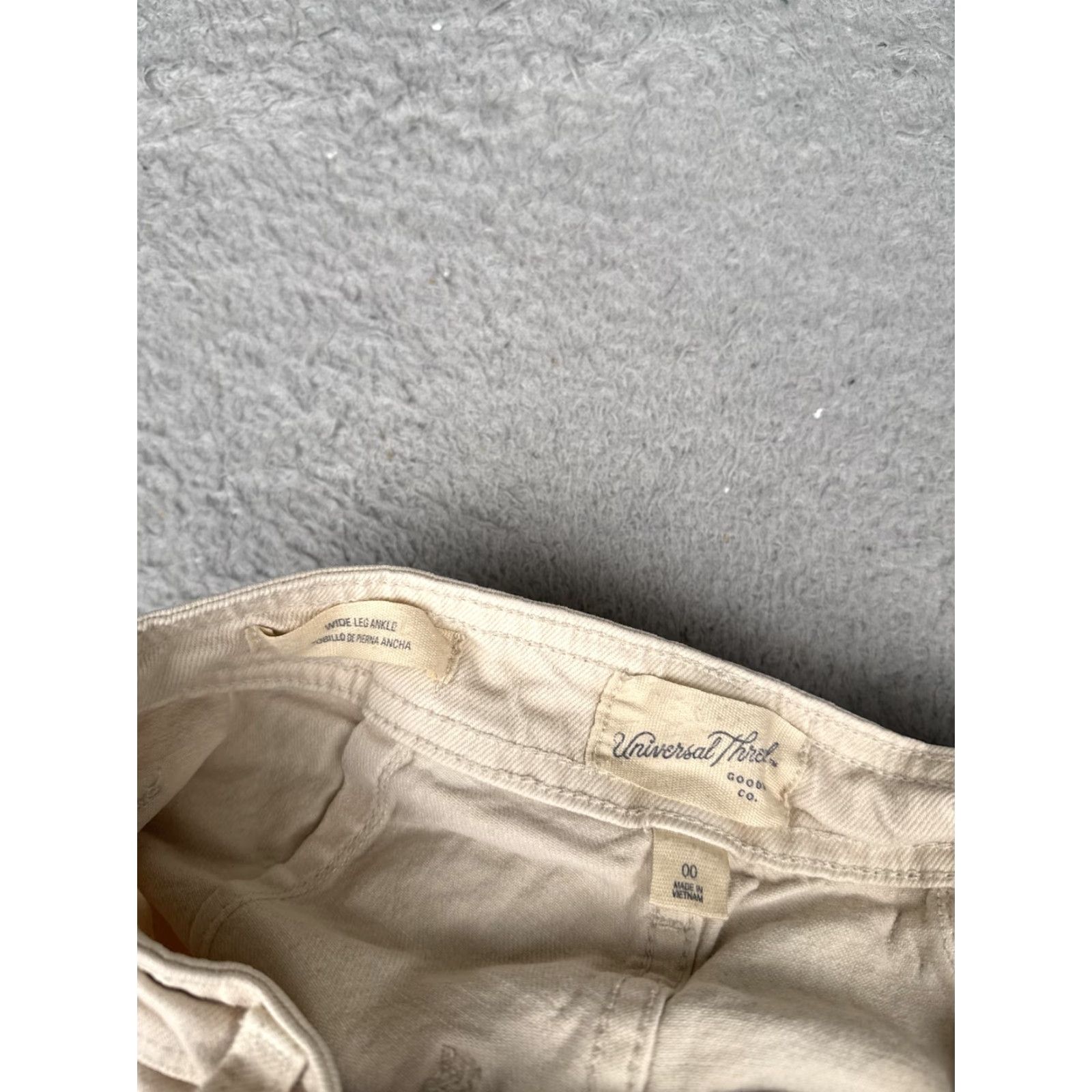 Vintage Universal Thread Jeans Women 00 Beige Wide Leg Ankle High Rise Casual 22x28 Size 24" / US 00 / IT 34 - 6 Thumbnail