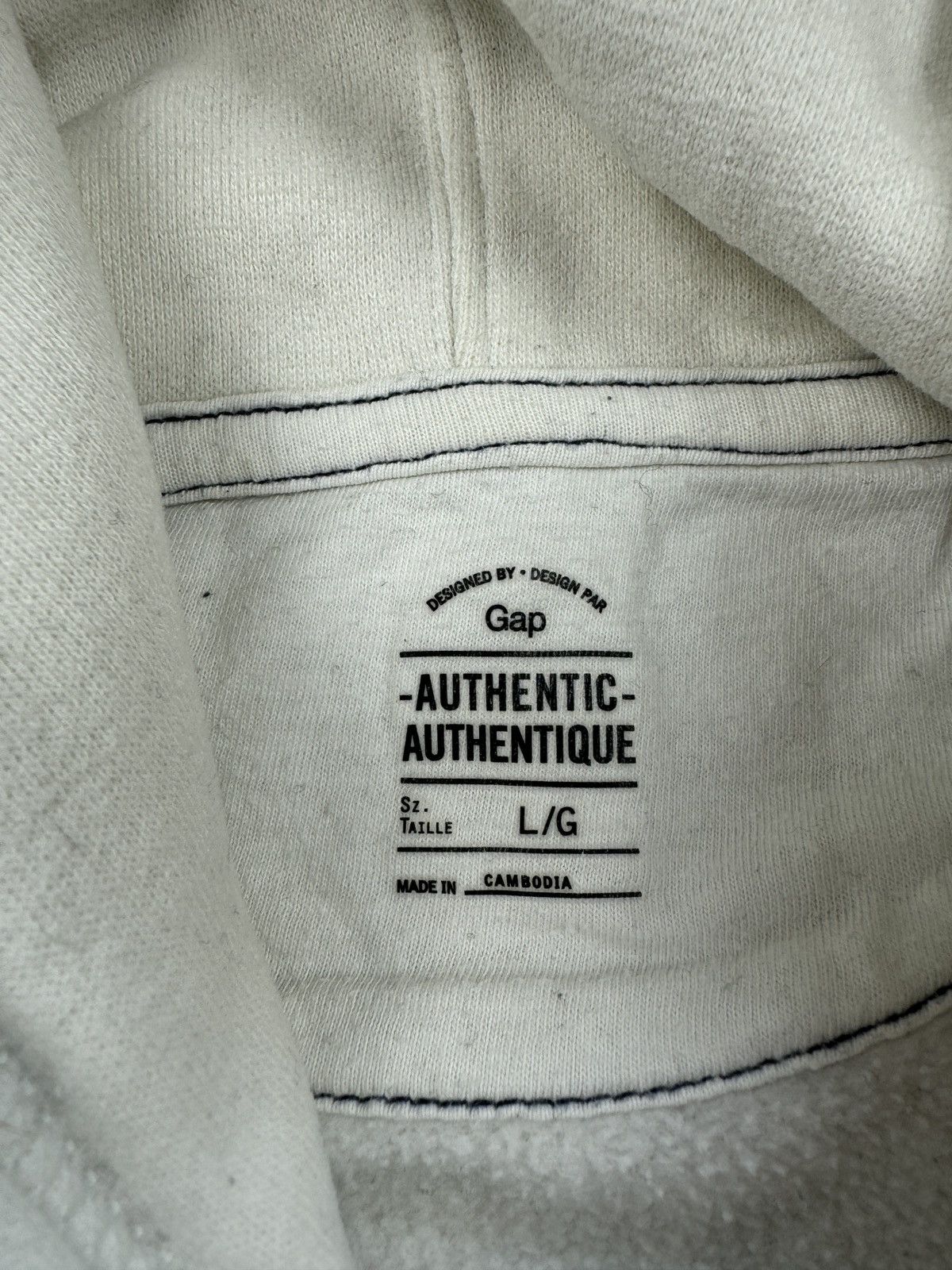 Gap × Vintage GAP boxy hoodie beige vintage spellout logo rap skate y2k Size US M / EU 48-50 / 2 - 6 Thumbnail