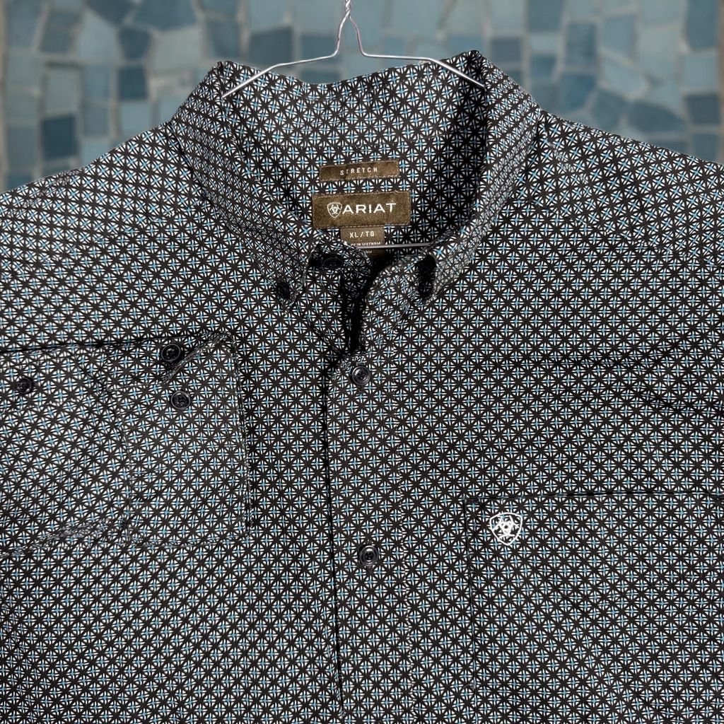Ariat Ariat Shirt Men XL Stretch Geometric Long Sleeve Workwear Utility All Over Print Size US XL / EU 56 / 4 - 1 Thumbnail