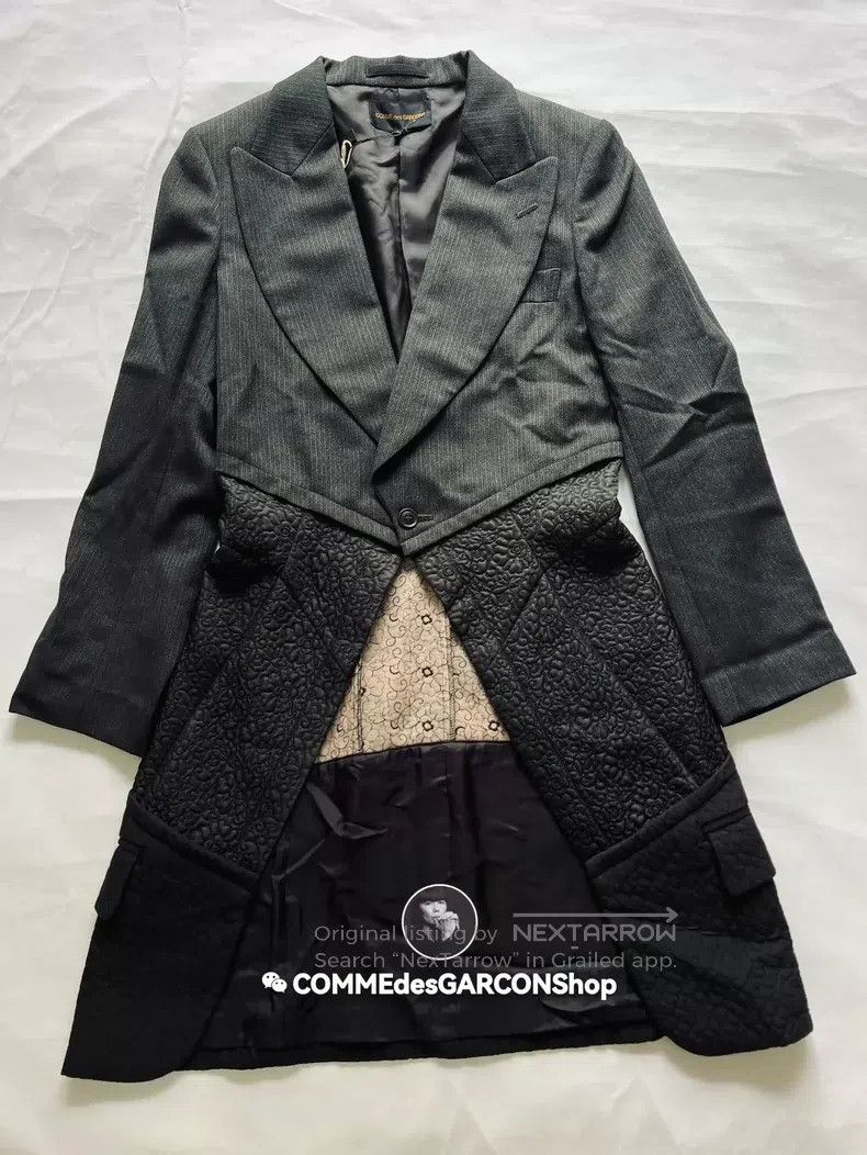 Comme des Garcons Comme Des Garcons Multi-material mosaic flower dark coat Size US S / EU 44-46 / 1 - 1 Thumbnail