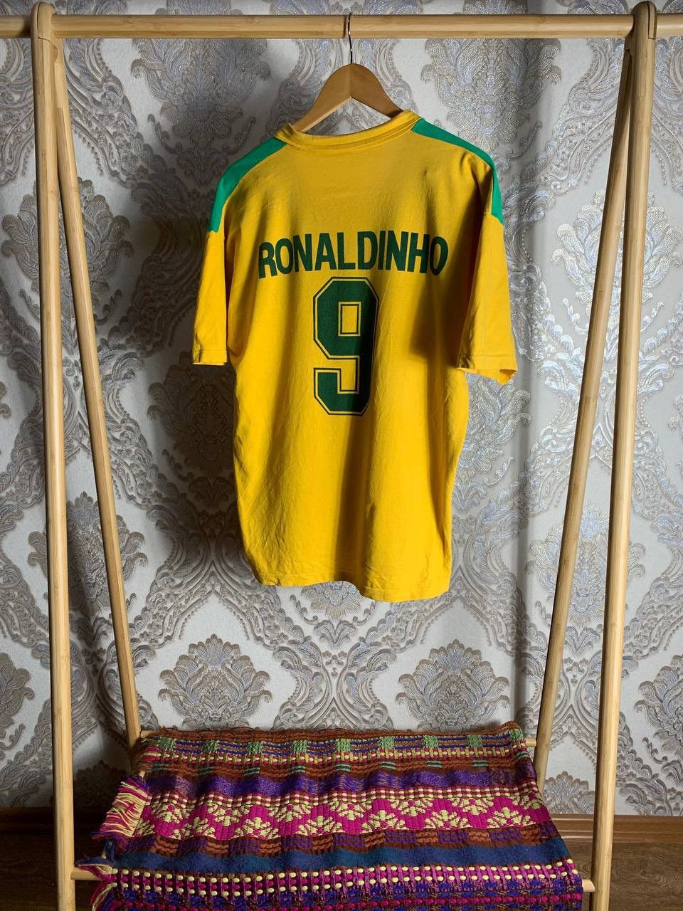 VERY RARE BRASIL RONALDINHO 9 PENALTY SOCCER JERSEY Y2K 90s