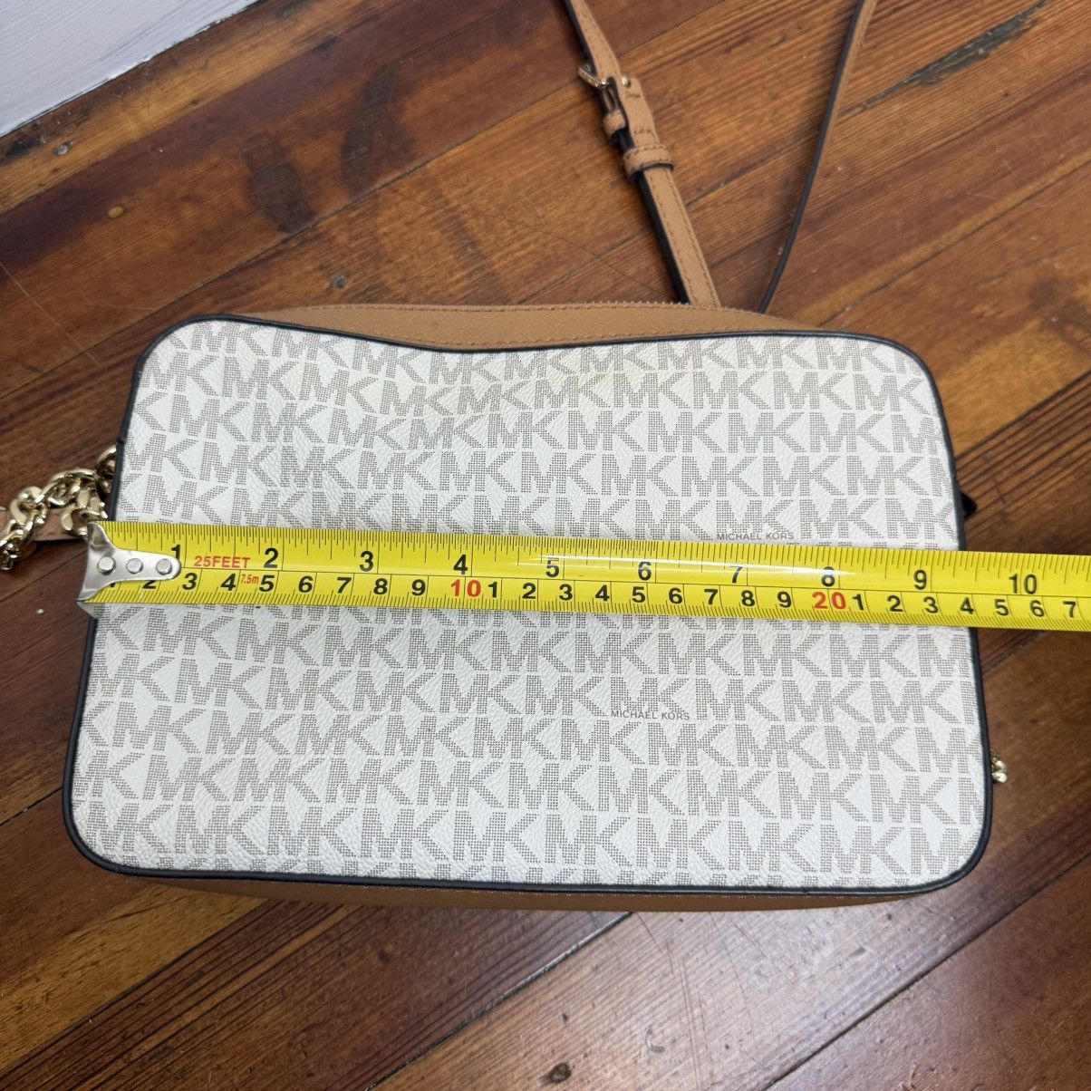 Michael Kors Michael Kors Jet Set Large Logo Crossbody Bag Purse Vanilla Size ONE SIZE - 5 Thumbnail