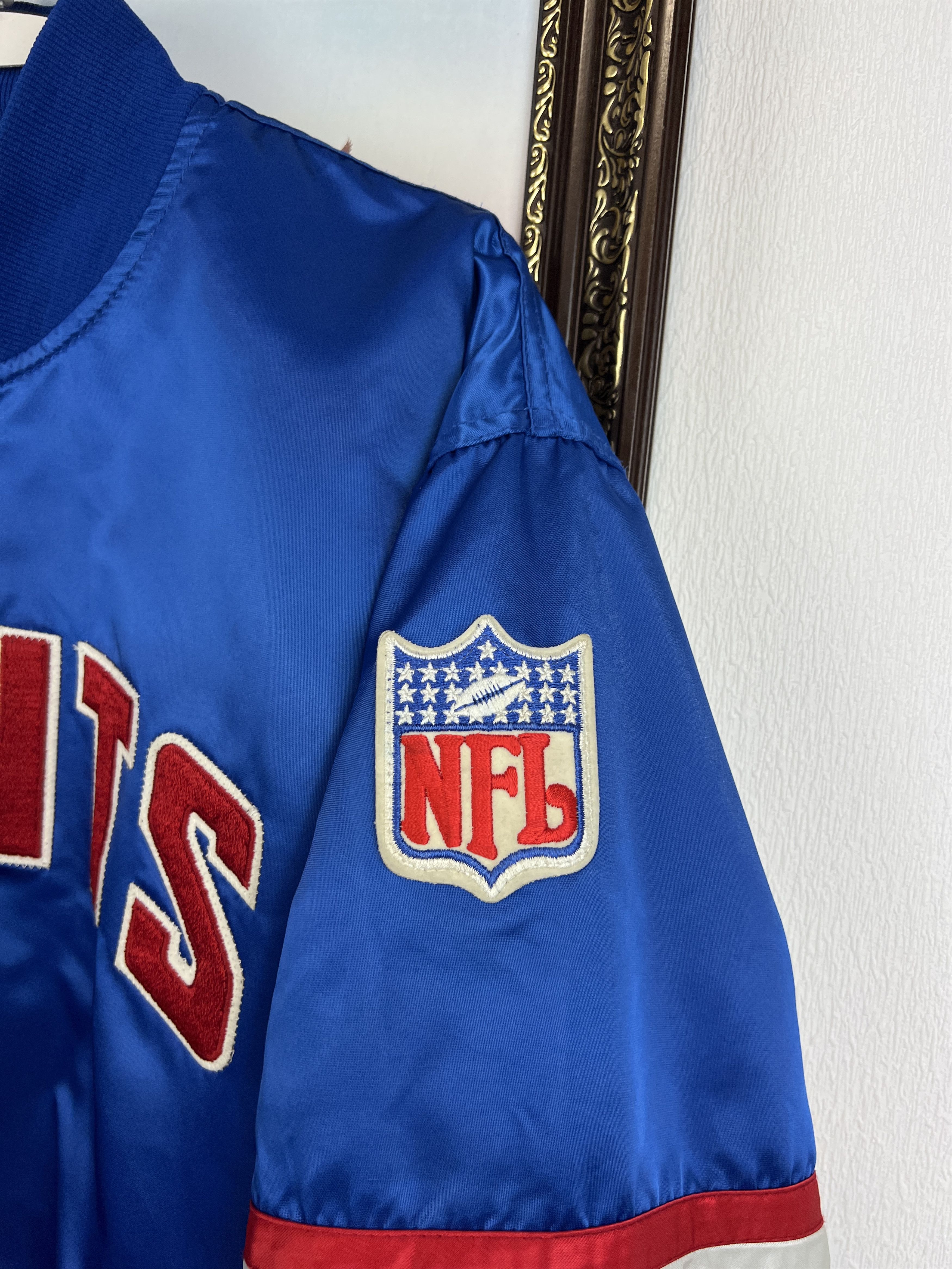 Starter Vintage 90's Starter New York Giants NFL Satin Bomber Jacket Size US XL / EU 56 / 4 - 4 Thumbnail