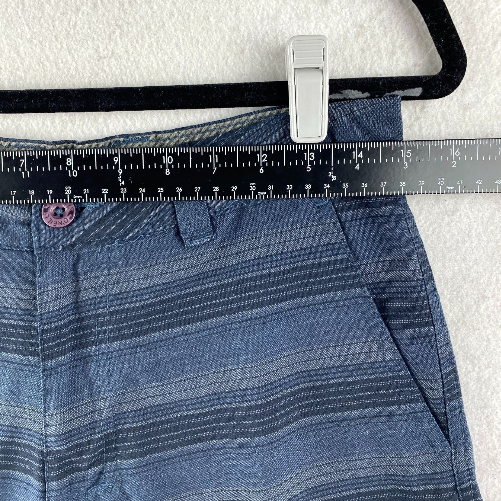 O'Neill O'Neill Mens Shorts 28 Blue Striped Chino Slash Pockets Logo Casual Short Size US 28 / EU 44 - 7 Thumbnail